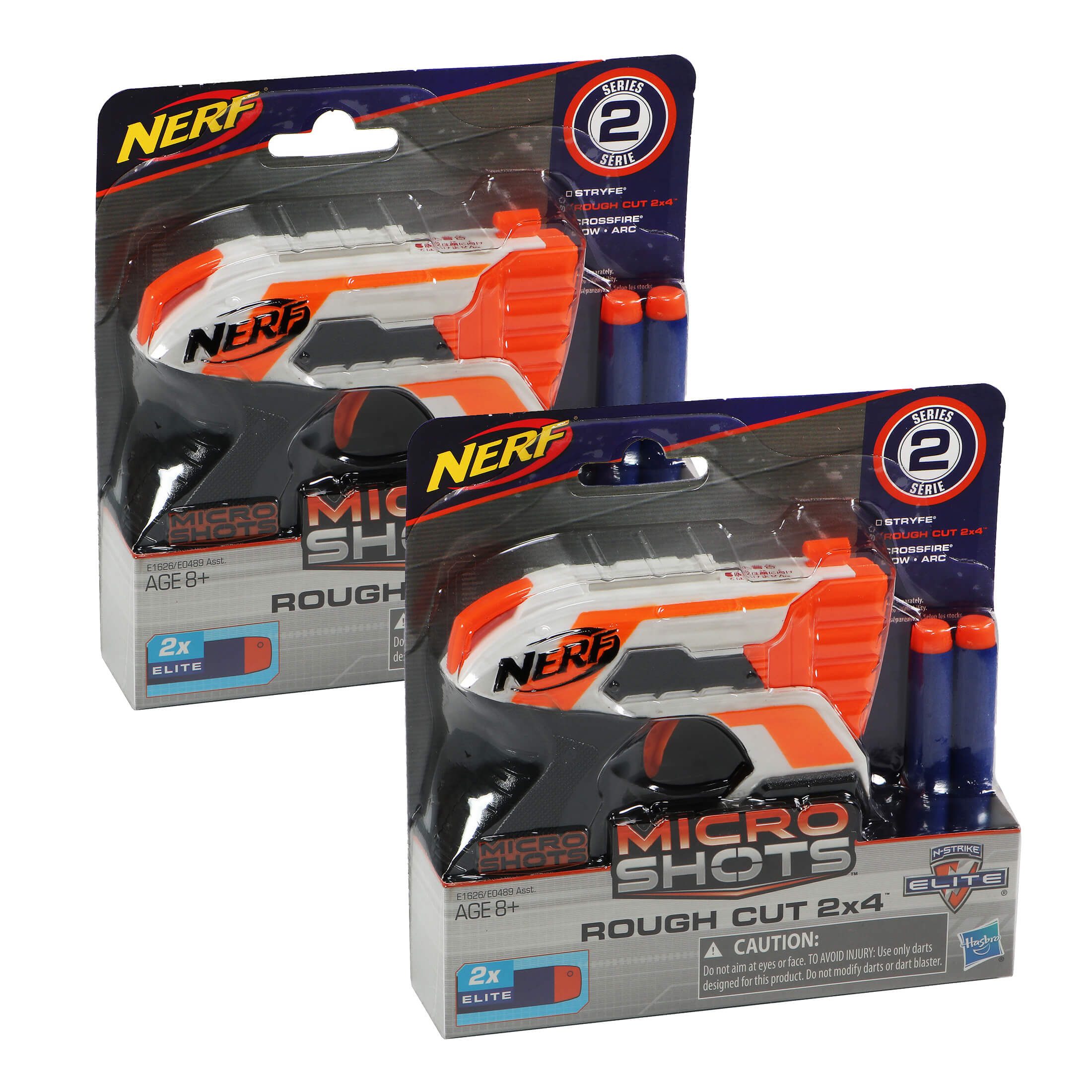 Blaster 2er Battle Set Nerf Elite N-Strike Micro Shots Rough Cut 2x4 Blaster