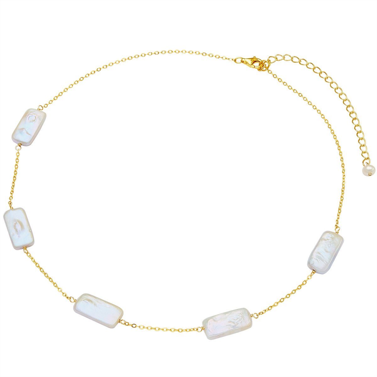 Valero Pearls Perlenkette gelbgold, mit Süßwasser-Zuchtperlen