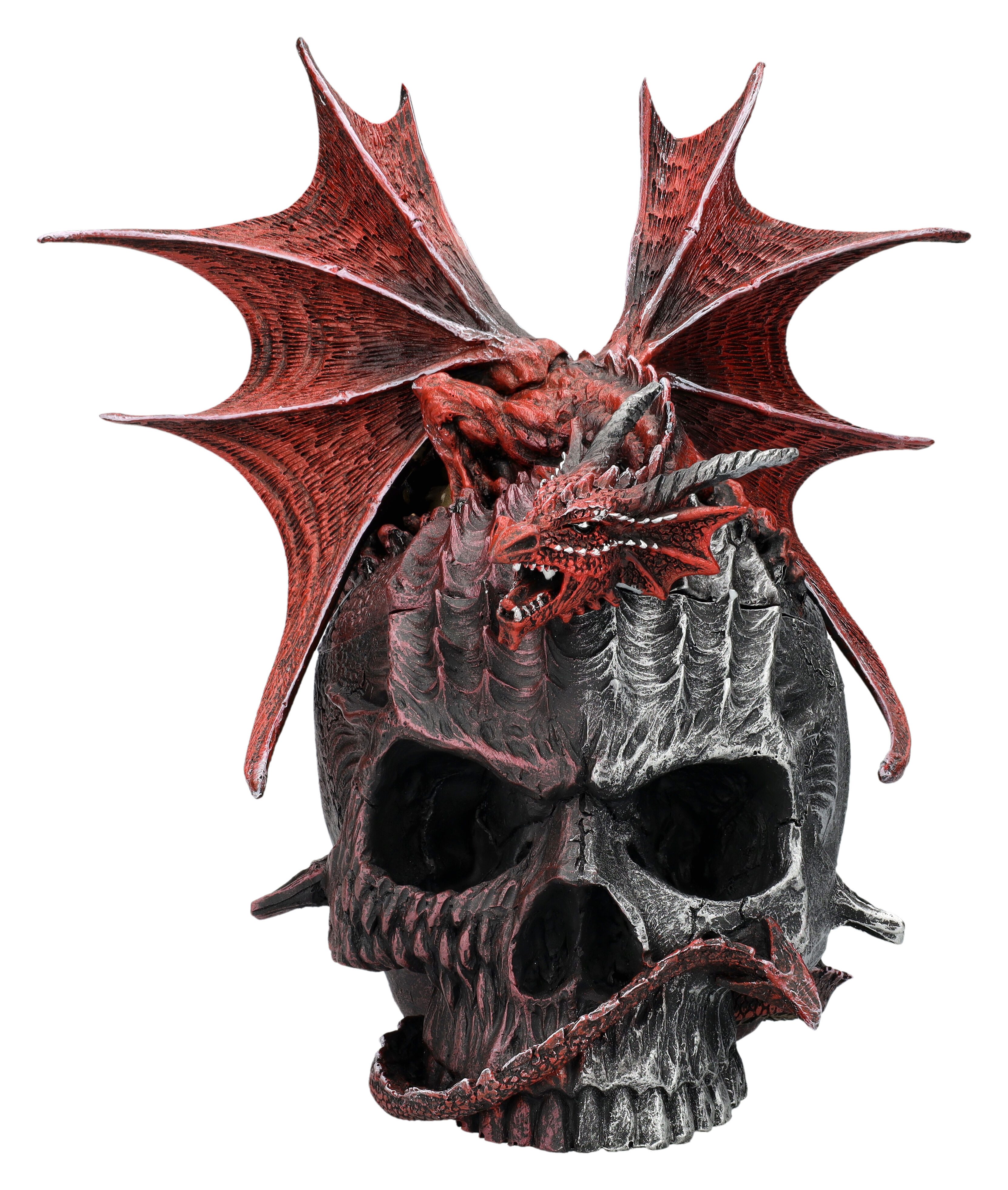 Figuren Shop GmbH Fantasy-Figur Drache & Totenkopf Schatulle - Serpent Infection - Spiral Totenschädel