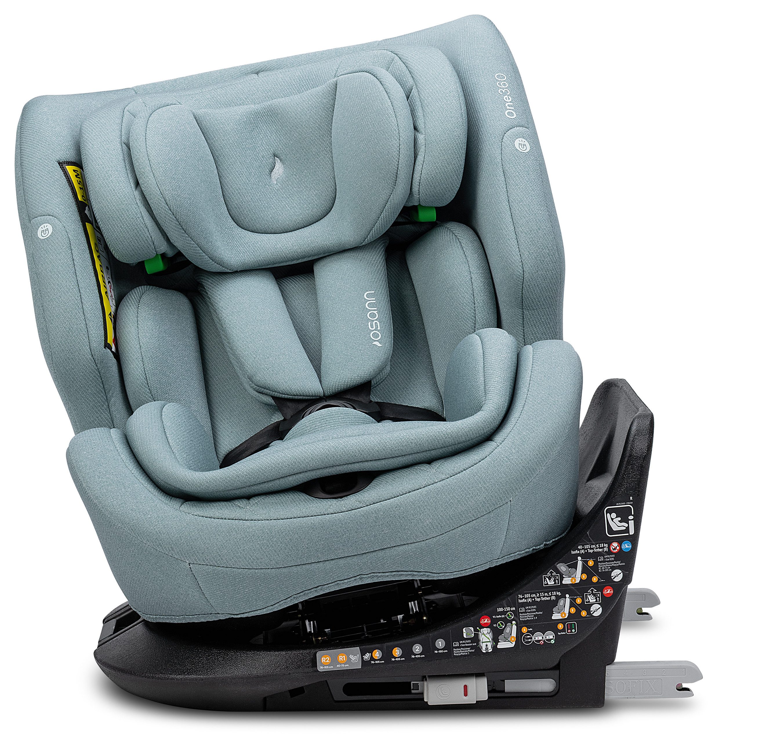 Osann Autokindersitz One360 i-Size, ab: Geburt, bis: 12 Jahre, ab: 40 cm, bis: 150 cm, 360° drehbarer Reboarder Kindersitz Isofix,40-150 cm, Baby Autositz