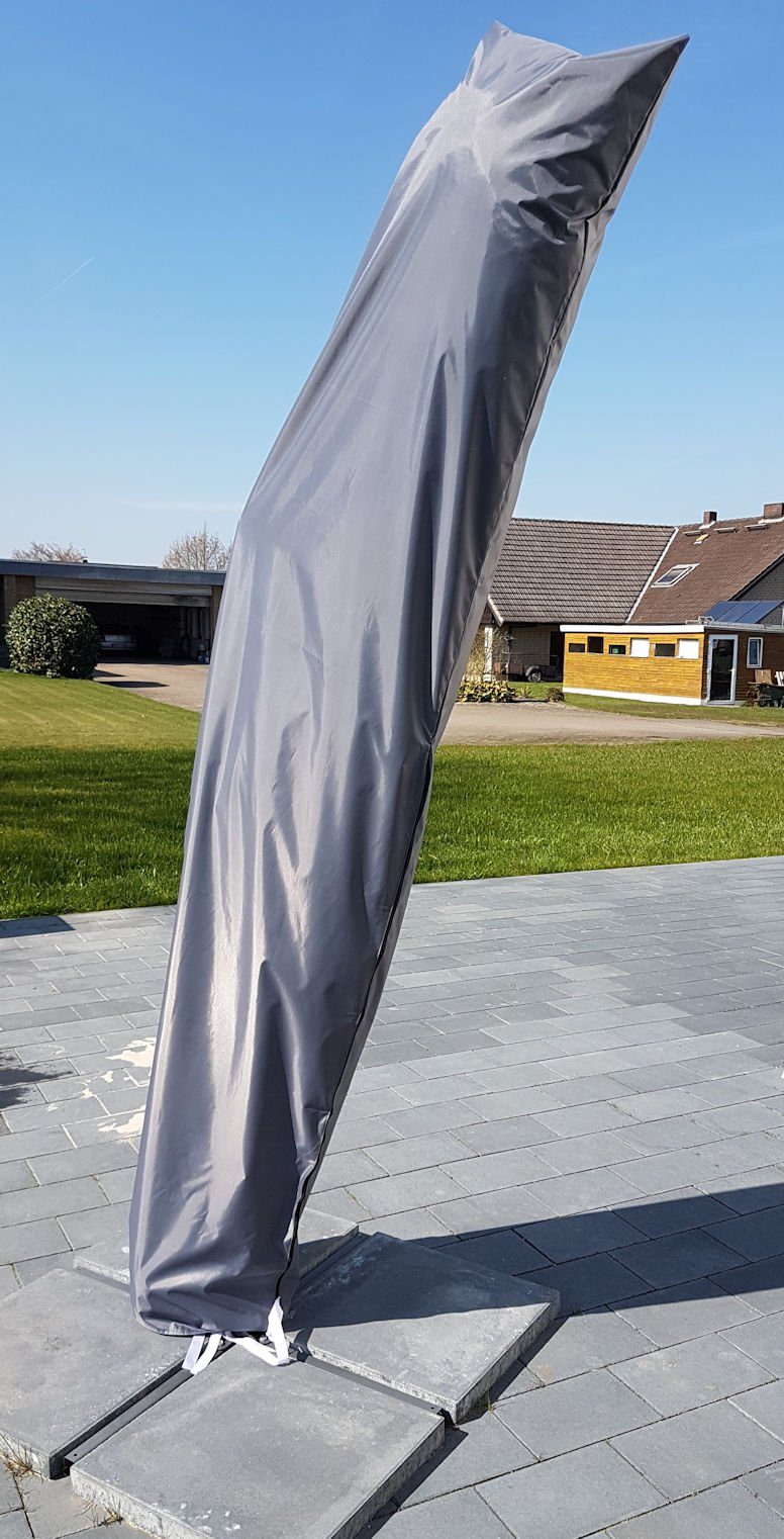 Spetebo Sonnenschirm-Schutzhülle Schutzhülle Ampelschirm DELUXE - grau (Inhalt, 1-St., Schutzhülle), wasserfest
