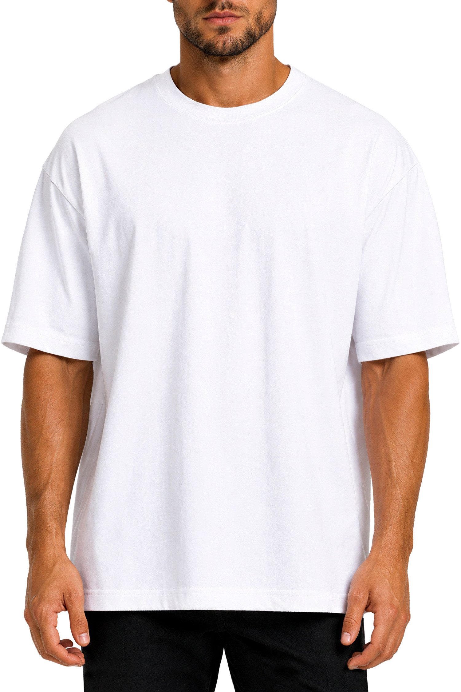 Reichstadt Oversize-Shirt Herren Relaxed Fit Kurzarmshirt 24RS058 Weiches Baumwolljersey mit tief sitzender Schulternaht