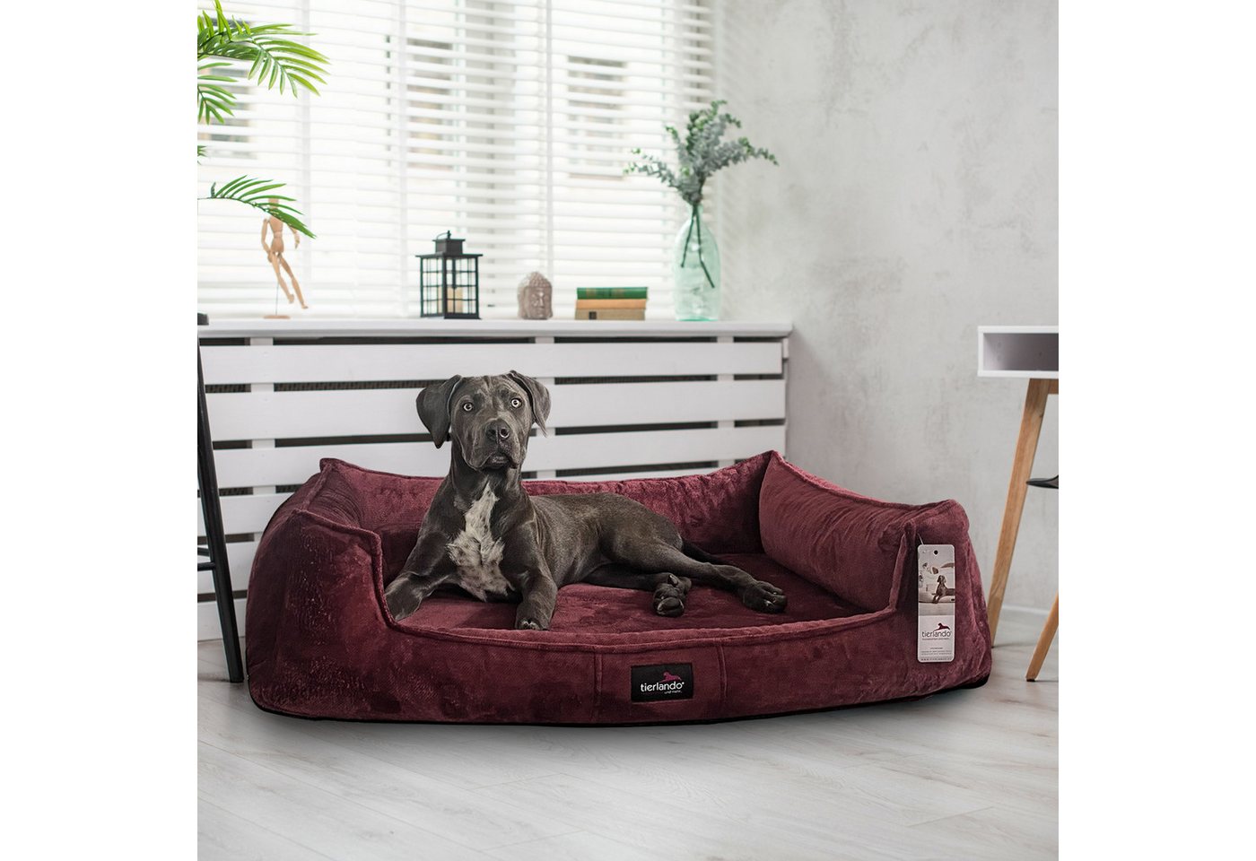 Thumbnail - tierlando® Tierbett Orthopädisches Hundebett FRANKLIN Kuscheliger Teddy-Stoff - Hundesofa