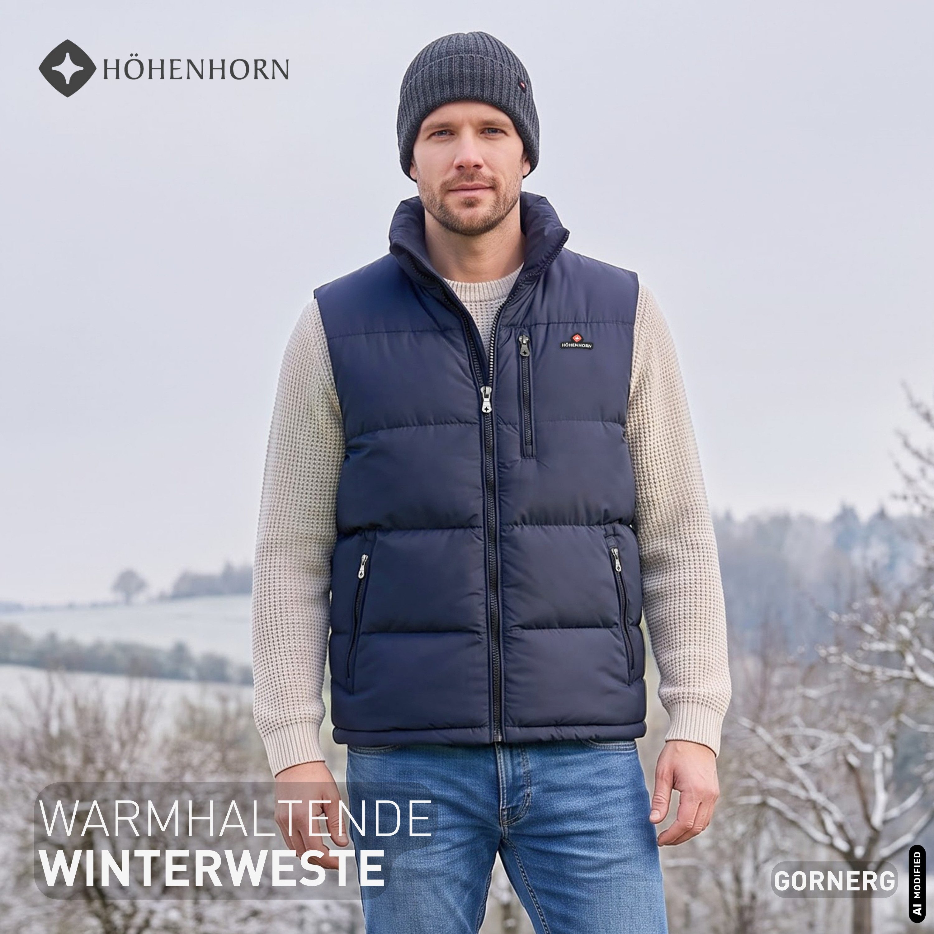 Höhenhorn Steppweste Gornerg Herren Weste Winter Gefütterte Winterjacke für Männer – Bild 3 von 5