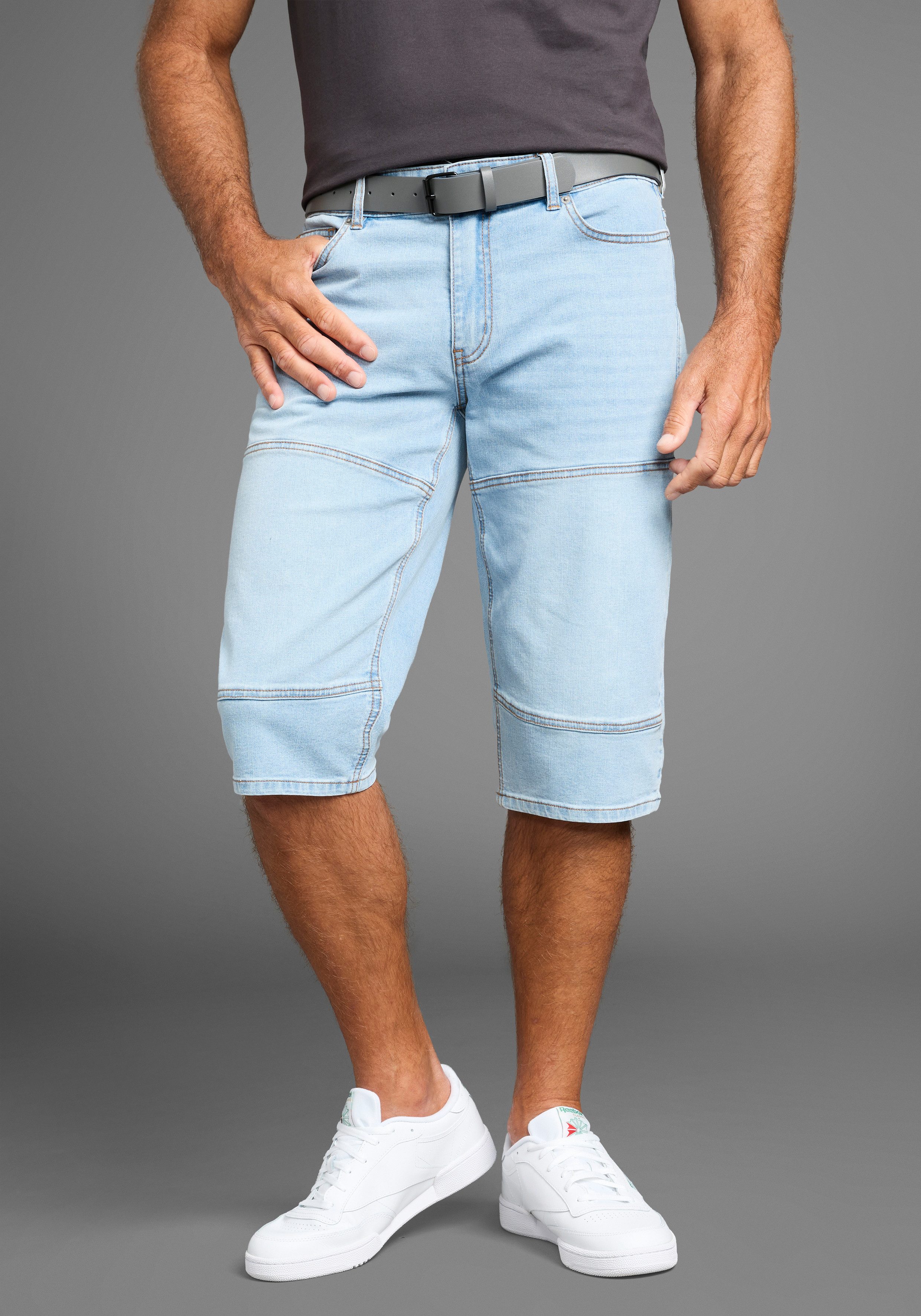 H.I.S Jeansbermudas HANTZ (Set, 2-tlg., mit abnehmbarem Gürtel) gerader Bei günstig online kaufen