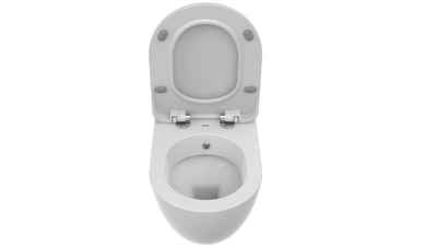 Furni24 Tiefspül-WC Free Hänge WC mit Hygienedusche, weiß