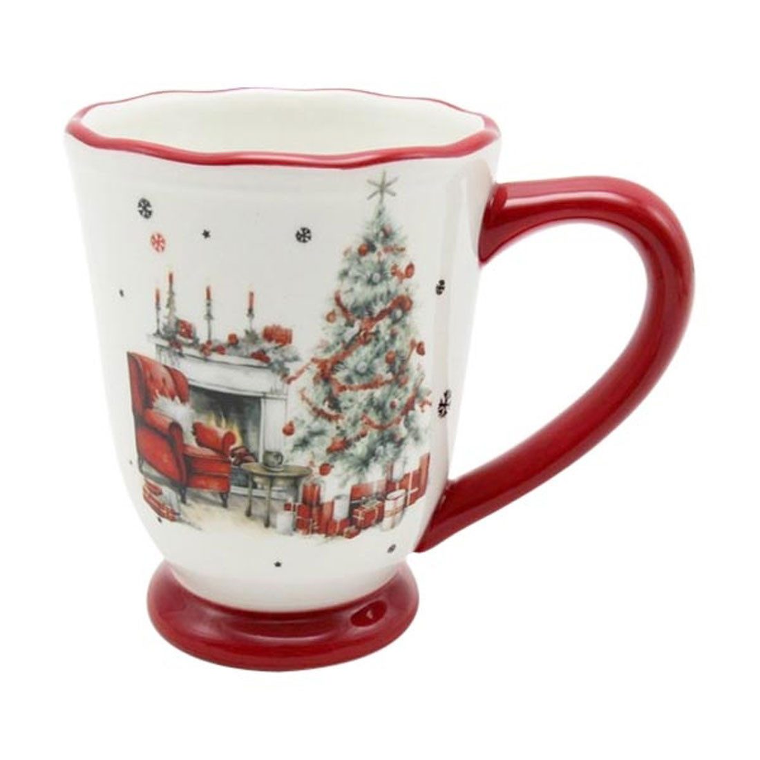 Exner GmbH Garten- & Wohnaccessoires Tasse Tasse Chrissie, Dolomite, 14,8x10x11,6 cm Weihnachten 500ml