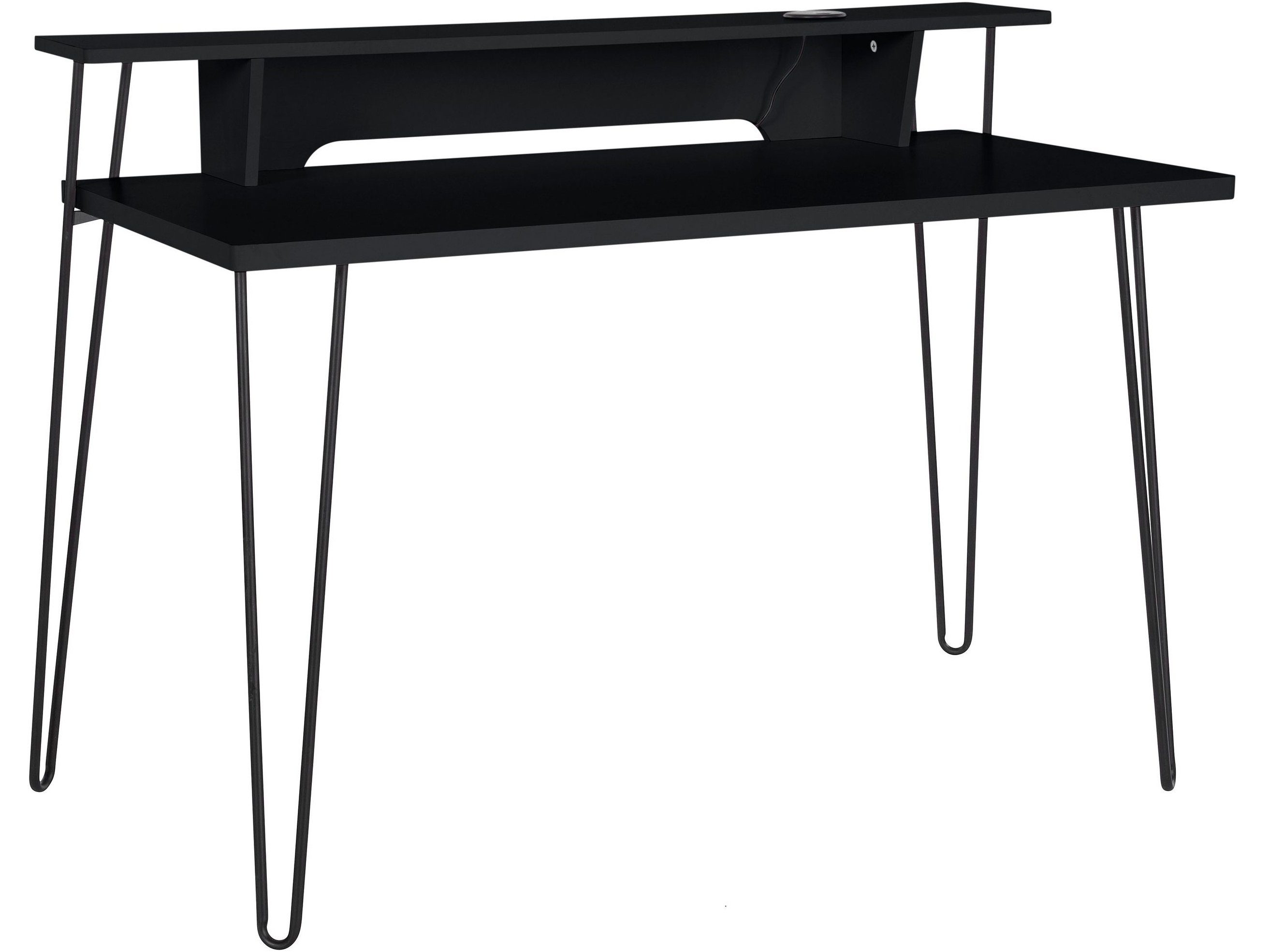 loft24 Schreibtisch Newline, mit kabelloser Ladestation und Kabeldurchführung, Breite 115 cm schwarz
