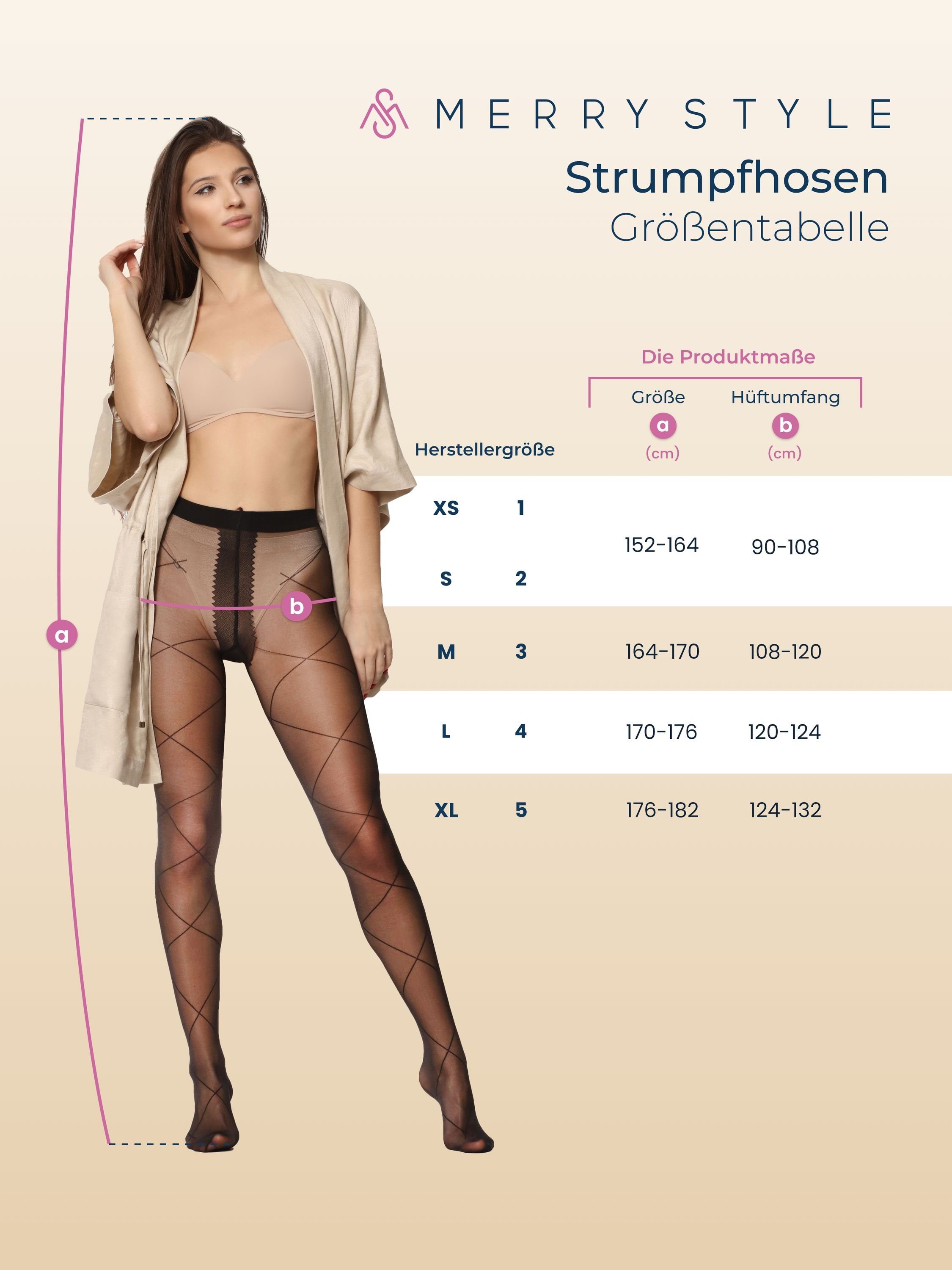 Merry Style Strumpfhose Damen Strumpfhose Microfaser 40 DEN 40 DEN (1 St)
