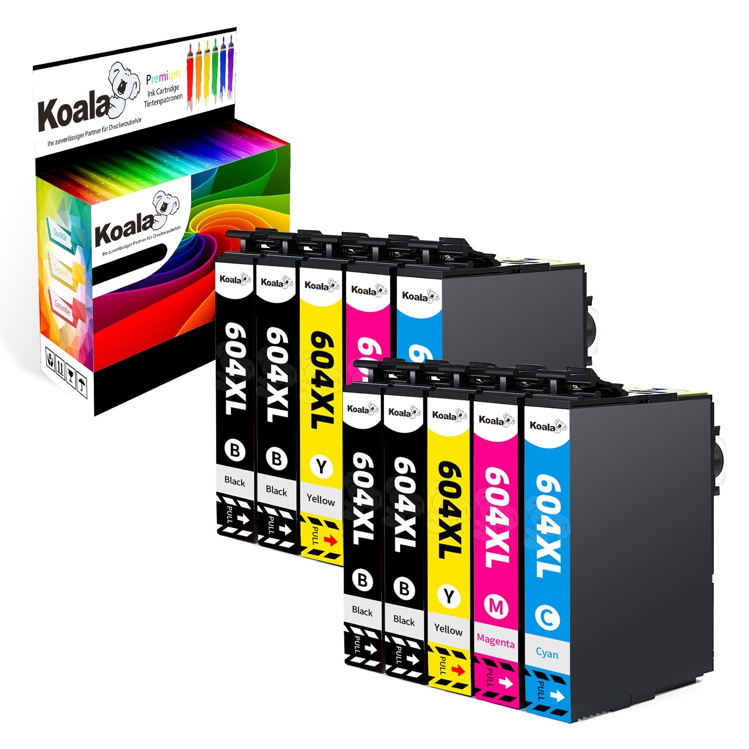 WF2950DWF) Tintenpatrone (Packung, für 2205 EPSON WF2910DWF 10-Pack Koala 4205 Ink WF2930DWF für Druckerpatronen EPSON 604XL 604XL XP-2200 3200