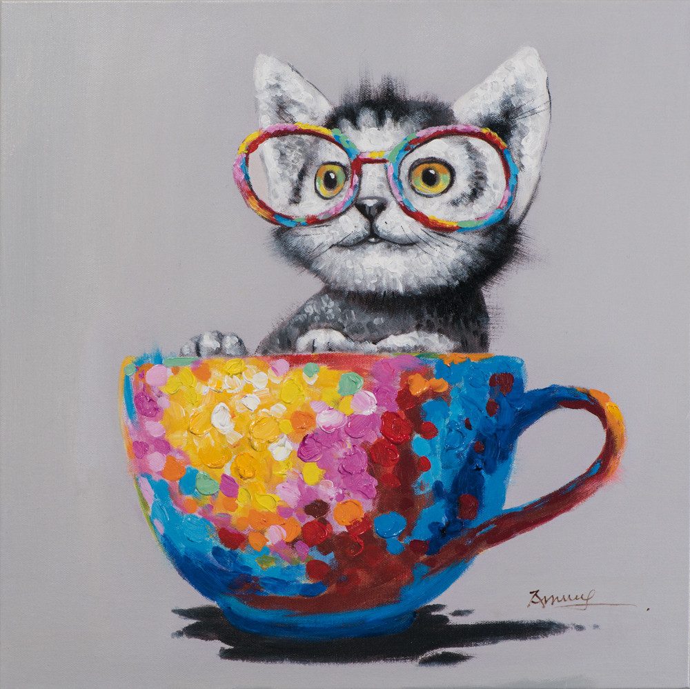 ArtUniverse Gemälde Katze in der Tasse günstig online kaufen