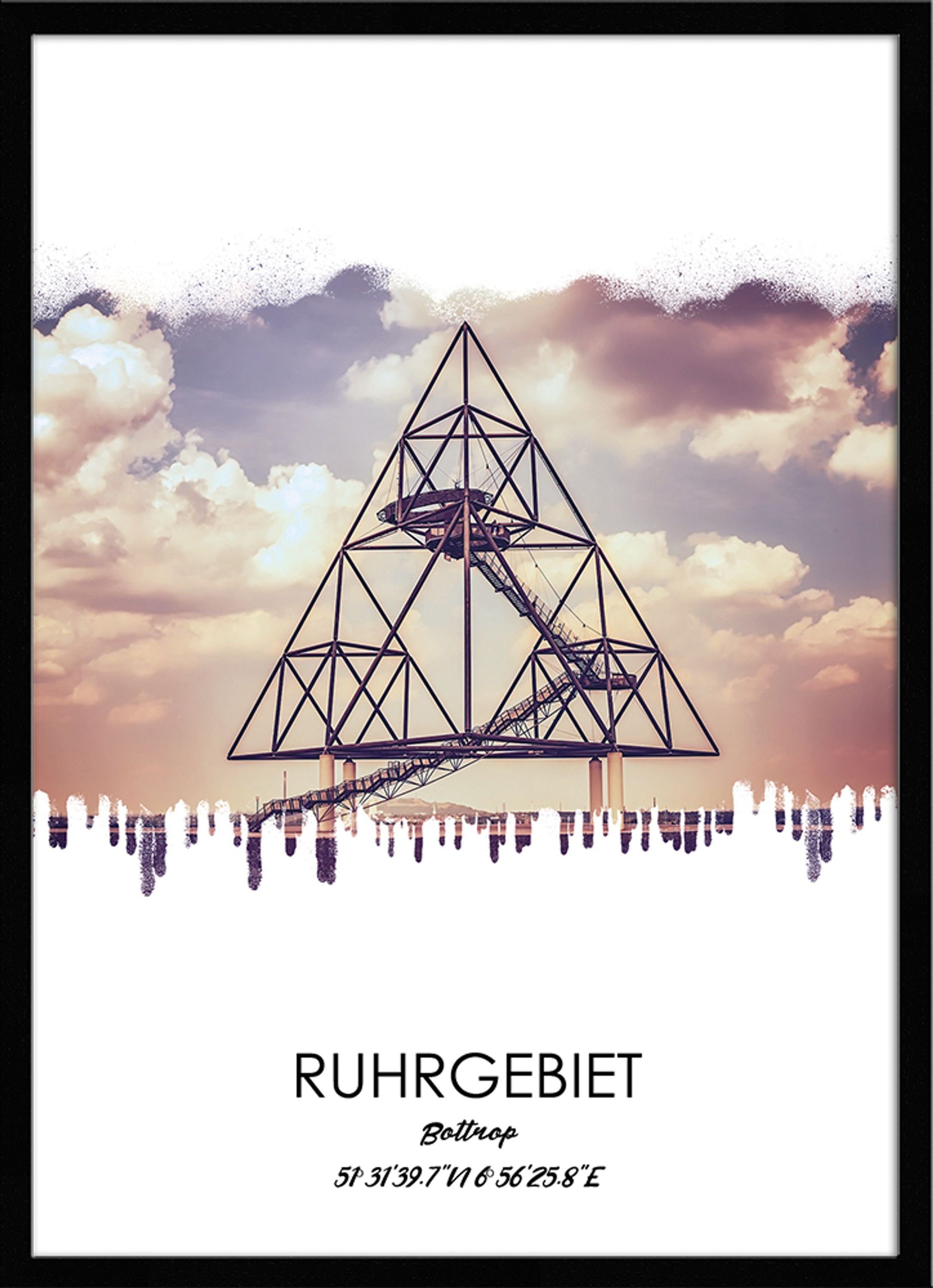 artissimo 51x71cm Design-Poster gerahmt Rahmen Ruhrgebiets-Städte: Rahmen / mit mit Bild Bild / Bottrop Bottrop, Ruhrgebiet