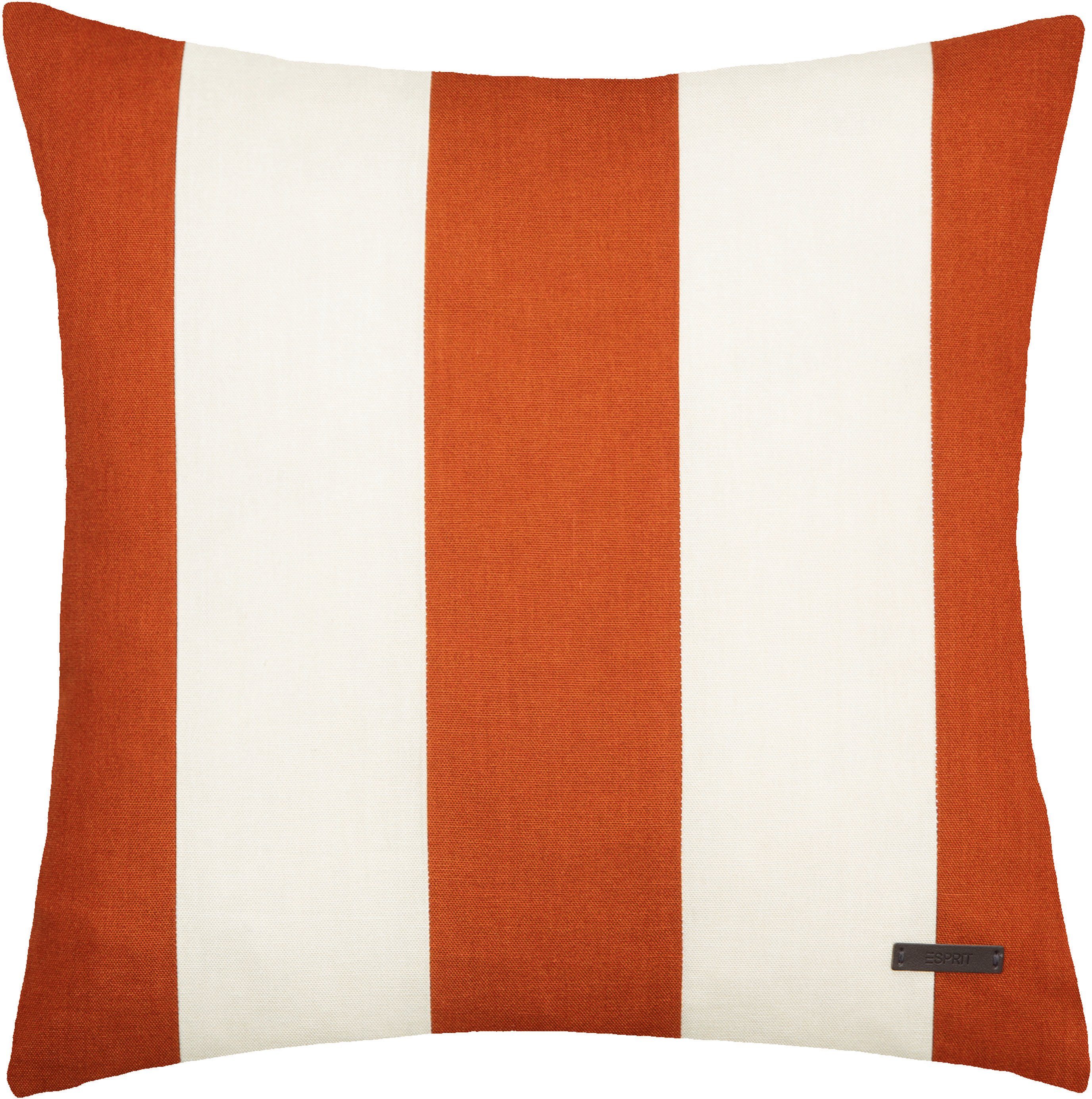 Esprit Dekokissen Neo Stripe, mit Streifen, Kissenhülle ohne Füllung, 1 Stück bronzefarben/zimt/orange