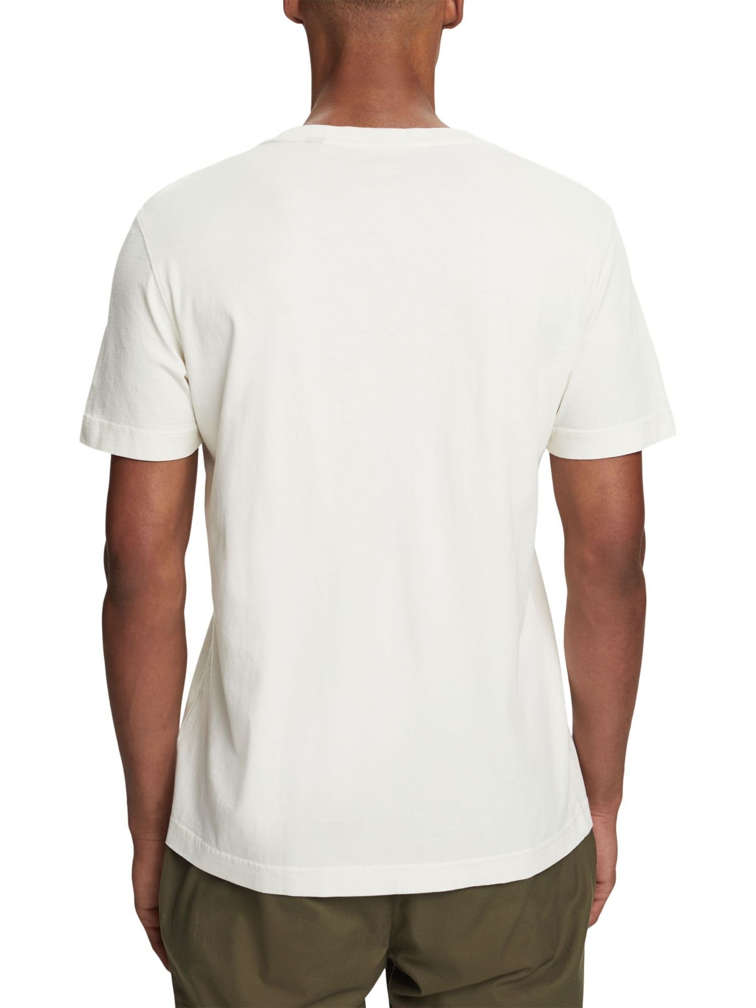 T-Shirt Esprit (1-tlg) Bio-Baumwolle T-Shirt Sticklogo, 100 % mit ICE