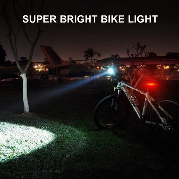 Haiaveng Fahrrad-Frontlicht IPSXP Fahrradlicht LED Set USB Wiederaufladbare Fahrradlichter
