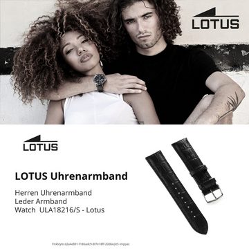 Lotus Uhrenarmband Lotus Herren Uhrenarmband 23mm, Herren Uhrenarmband, Lederarmband schwarz, Sport