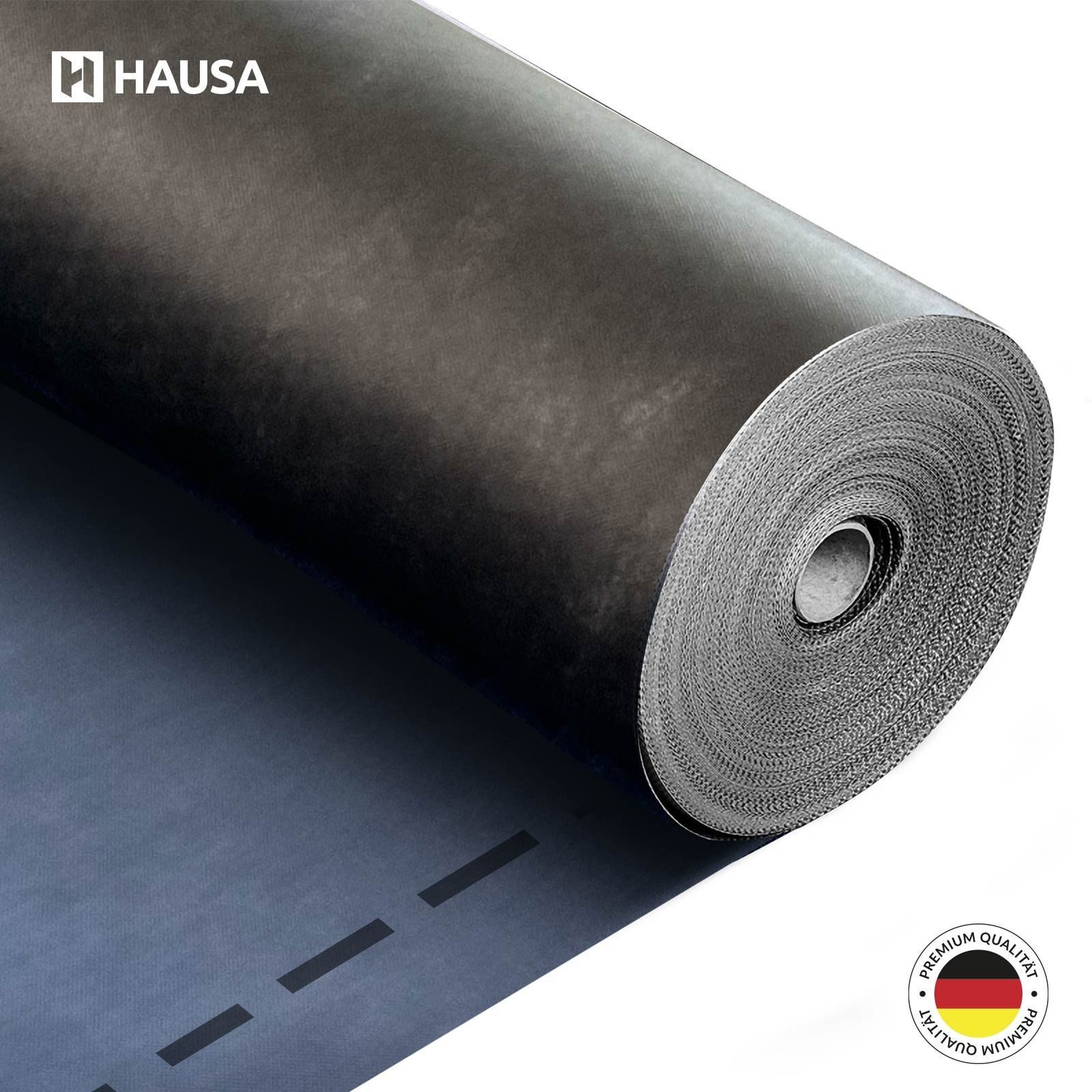 Hausa Dachbahn Unterspannbahn Platinum HU220, Ohne Selbstklebestreifen, 75 m² pro Paket, (220g/m², 1-St., 1,5m x 50m), flexible dreilagige hochdiffusionsoffene Unterdeckbahn