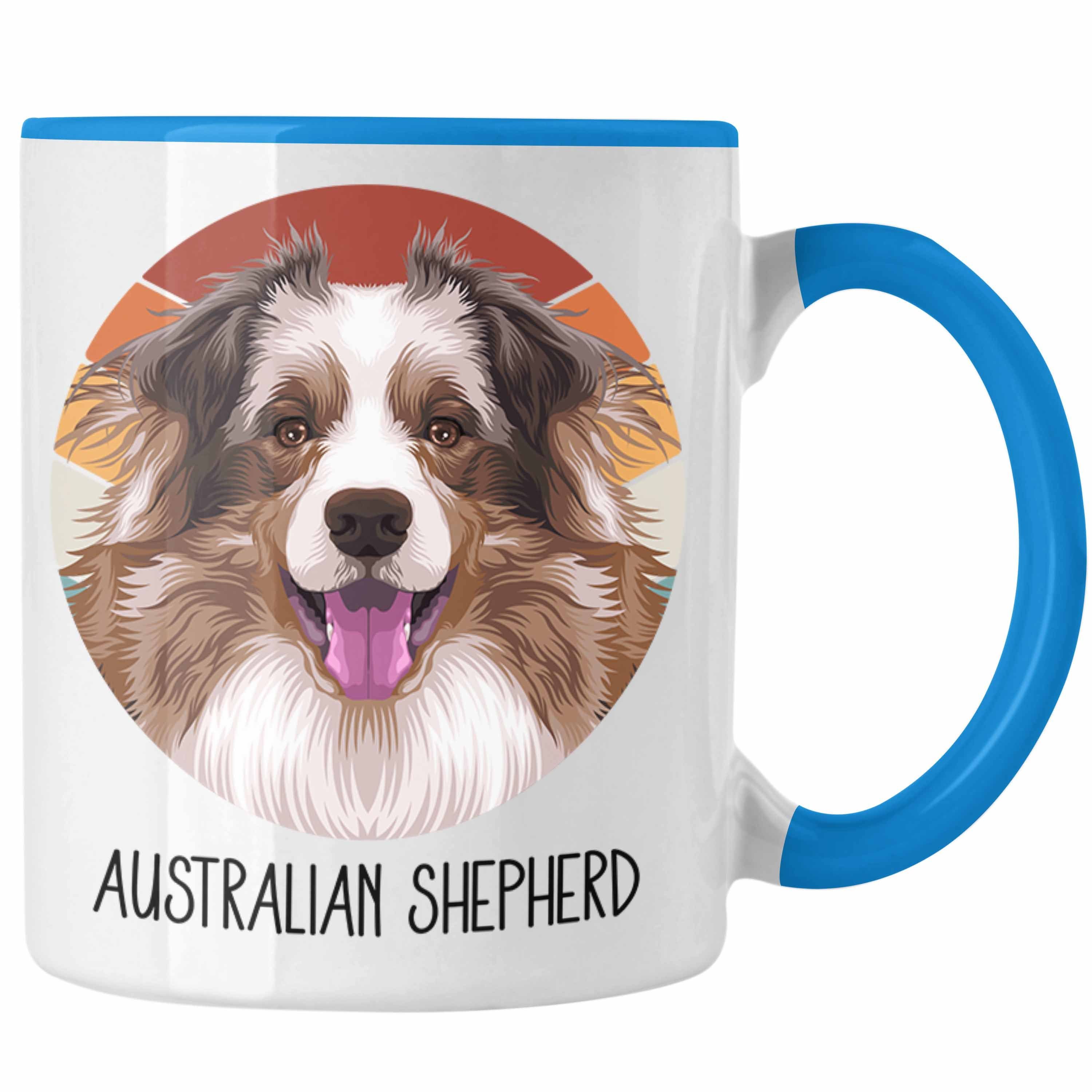 Trendation Tasse Australian Shepherd Besitzer Tasse Geschenk Lustiger Spruch Geschenkid Blau