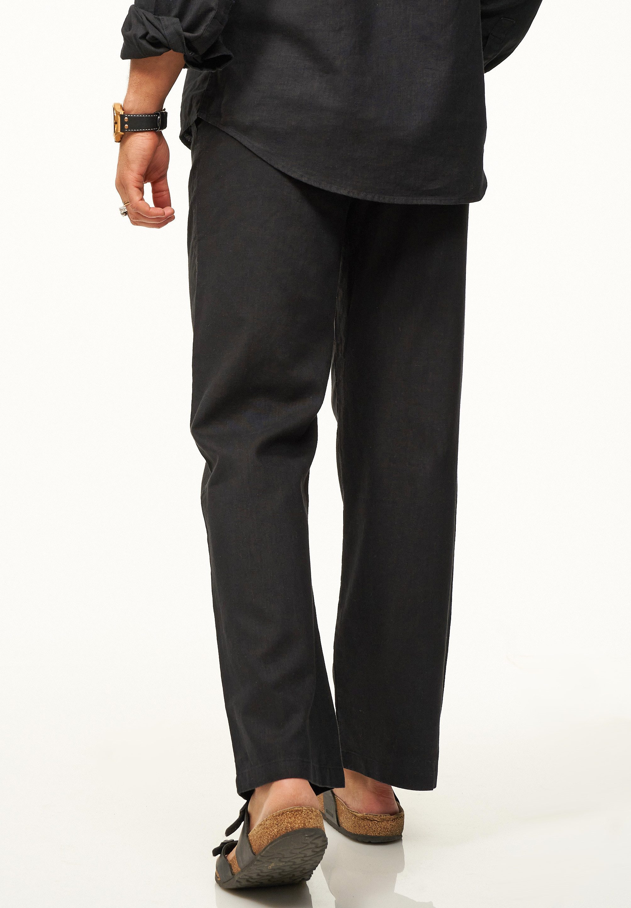 DAILY COTTON Leinenhose für Herren aus 100% Leinen luftige Sommerhose Leichte Hose mit Gürtelschlaufen - Stoffhose im Sommerstyle