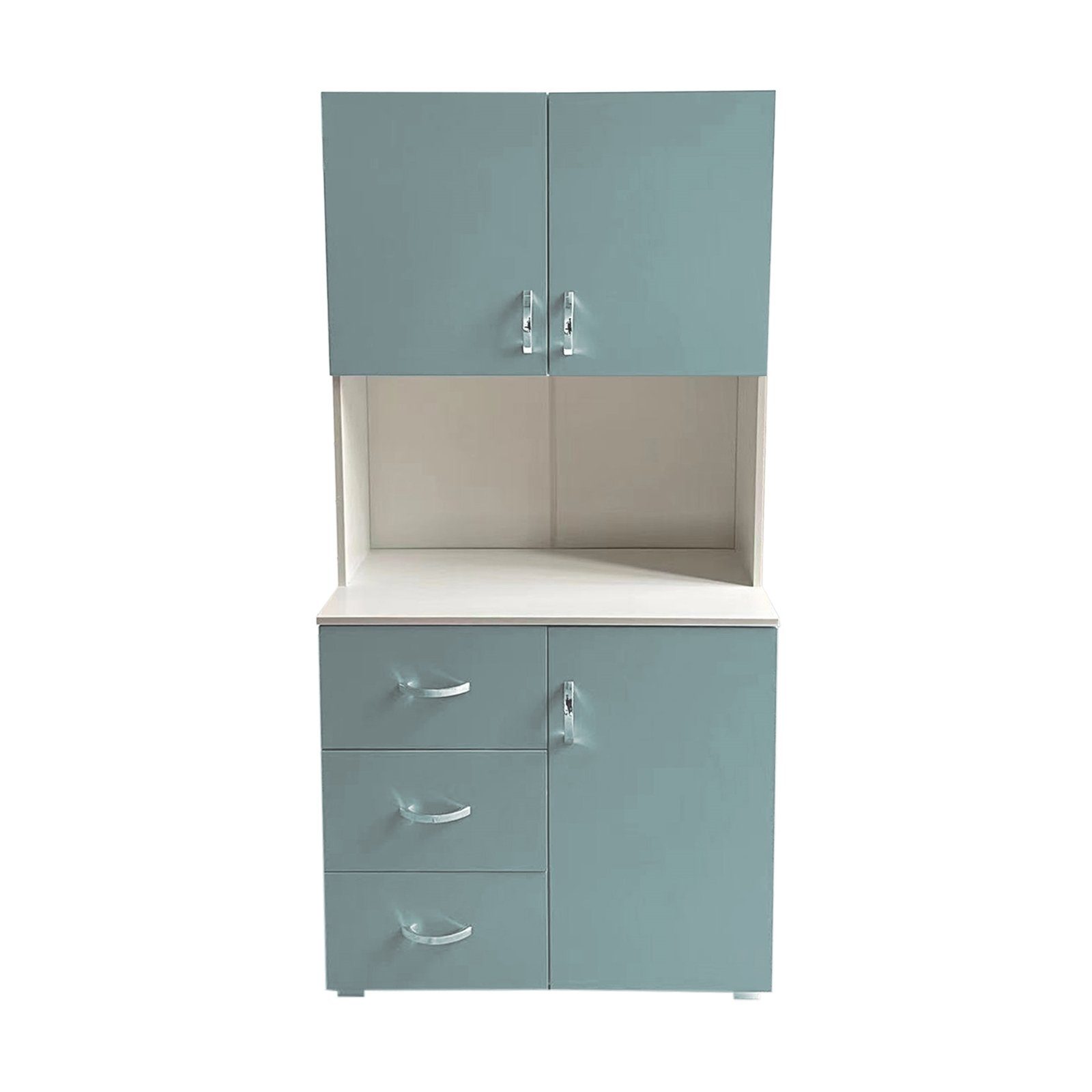 HTI-Living Küchenbuffet Küchenschrank Blanca Hellblau Weiß (Stück, 1-St., 1 Schrank) Küchenbuffet 6 Regalfächer 3 Schubladen