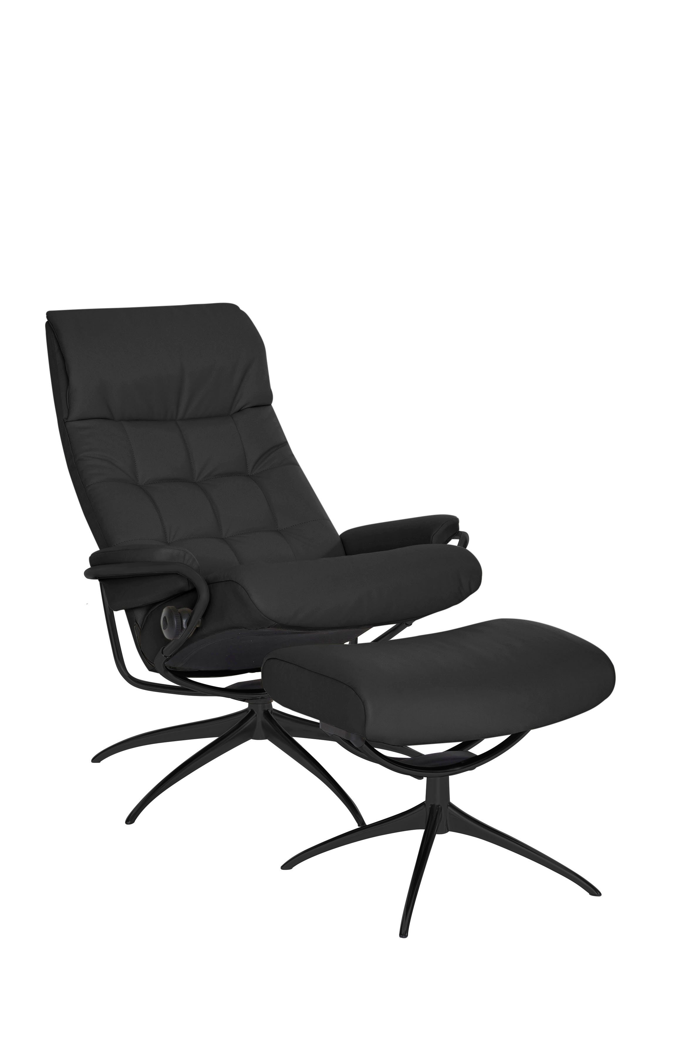 Stressless® Relaxsessel London (Set, Relaxsessel mit Hocker), mit Hocker, High Back, mit Star Base, Gestell Schwarz