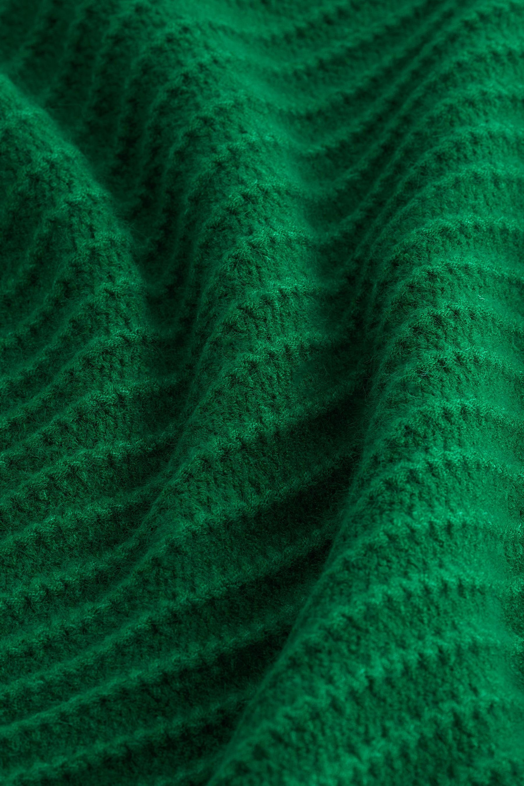 Next Stehkragenpullover Hochgeschlossener Langarmpullover (1-tlg) Green mit Bright Muster