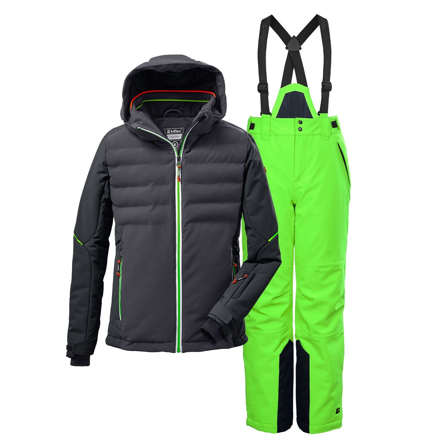 128 als Set 164 neongrün Killtec Skijacke Skihose Skianzug bis + grau Skianzug