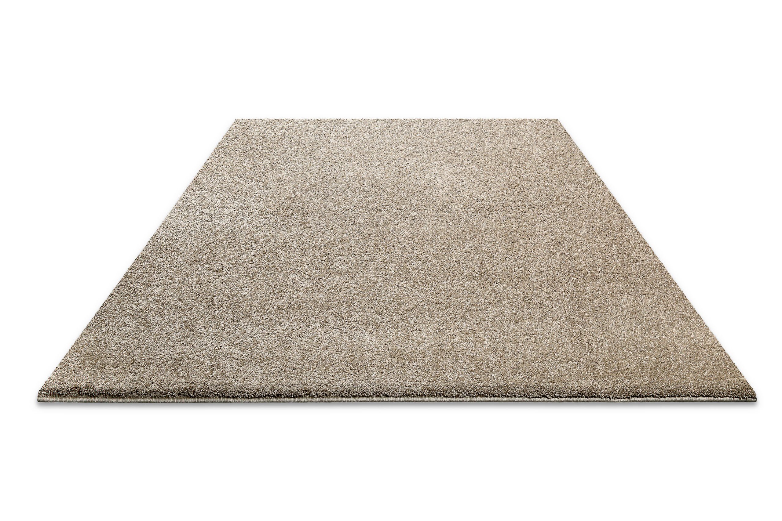 Wecon home Hochflor-Teppich Manta, quadratisch, Höhe: 25 mm, Langflor, maschinell gewebt, robust, Wohn- & Schlafzimmer, uni