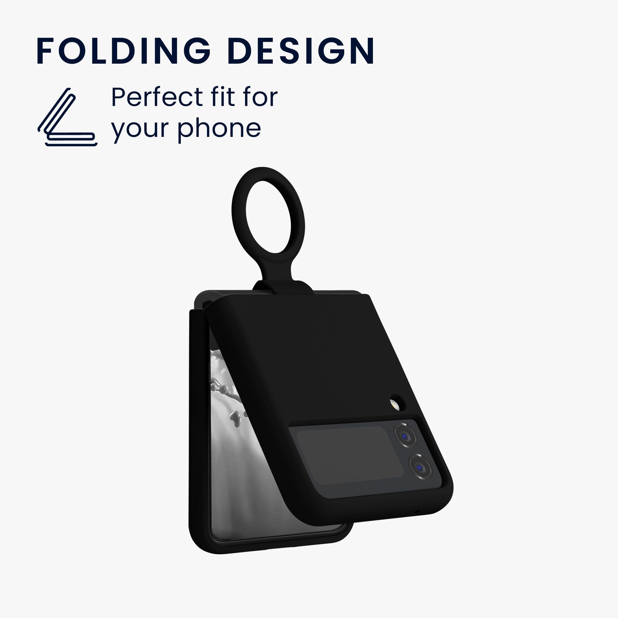 kwmobile Handyhülle Flip Soft Case für Samsung Galaxy Z Flip4, Silikon Hülle für Foldable Handy - Handyhülle in Schwarz