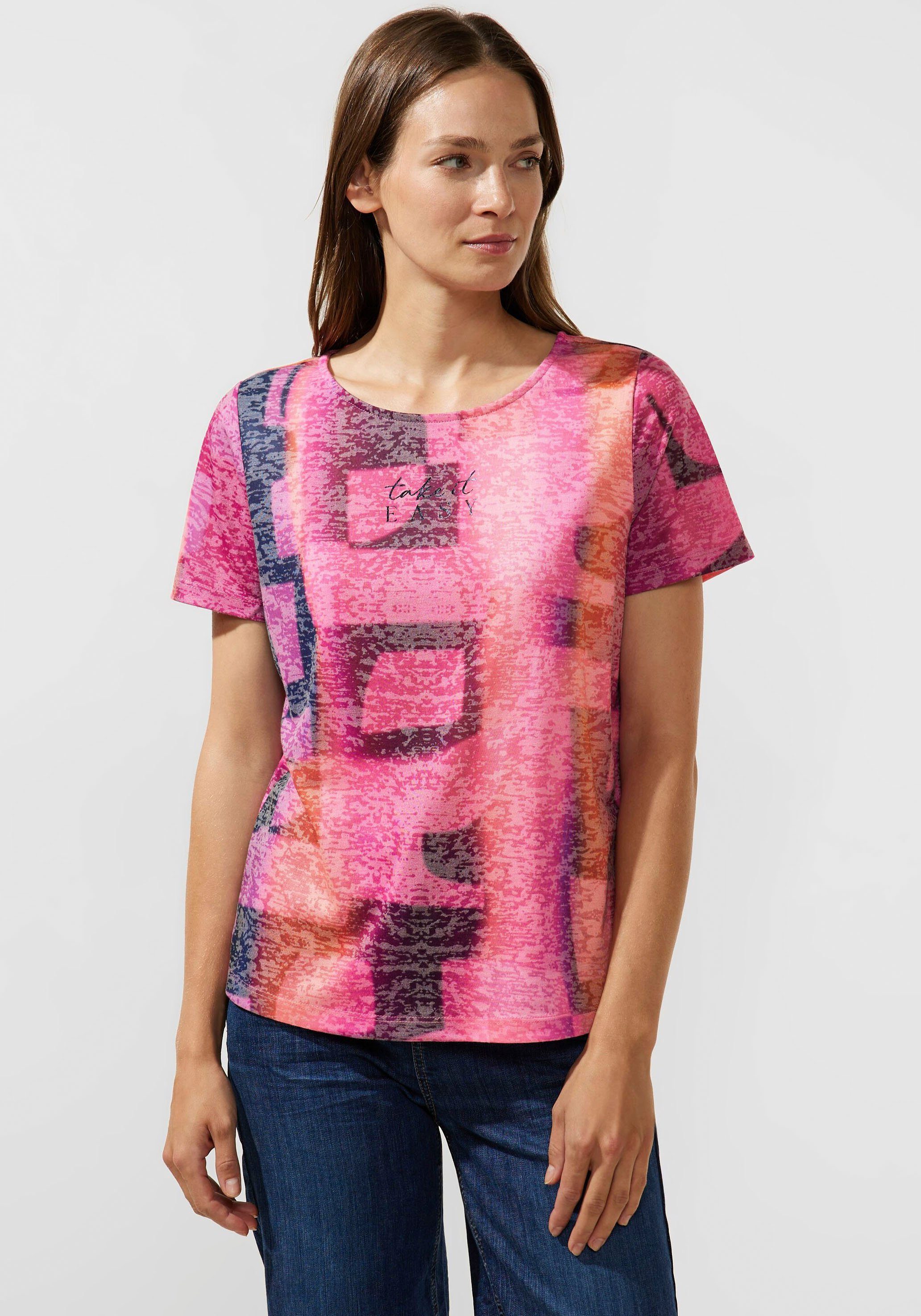 vorne STREET Aufschrift coral ONE mit T-Shirt blossom