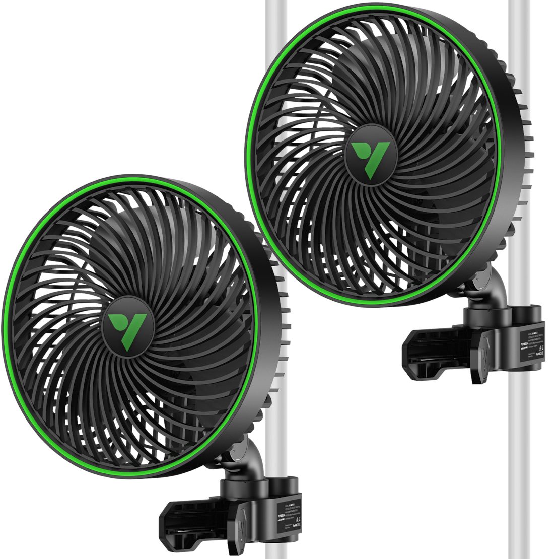 VIVOSUN Tischventilator VIVOSUN AeroWave E6 Gen2 Clip-Ventilator Ø 15 cm 2er-Set, EC-Motor mit 10 Stufen