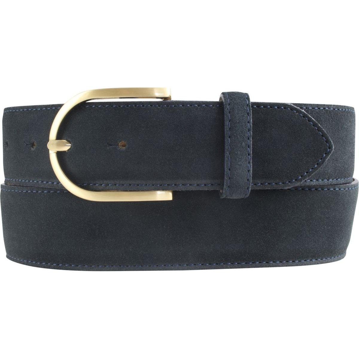 aus Damen-Gürtel Veloursleder Gold Velour-Gürtel 4 - Damen cm 40mm Dunkelblau, für - Ledergürtel Wi BELTINGER