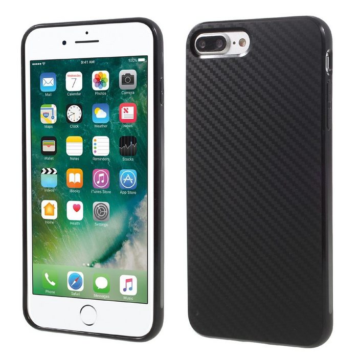 CoverKingz Handyhülle Apple iPhone 7 Plus /iPhone 8 Plus Handyhülle Cover Schutzhülle Carbon 14 0 cm (5 5 Zoll) Carbon Look