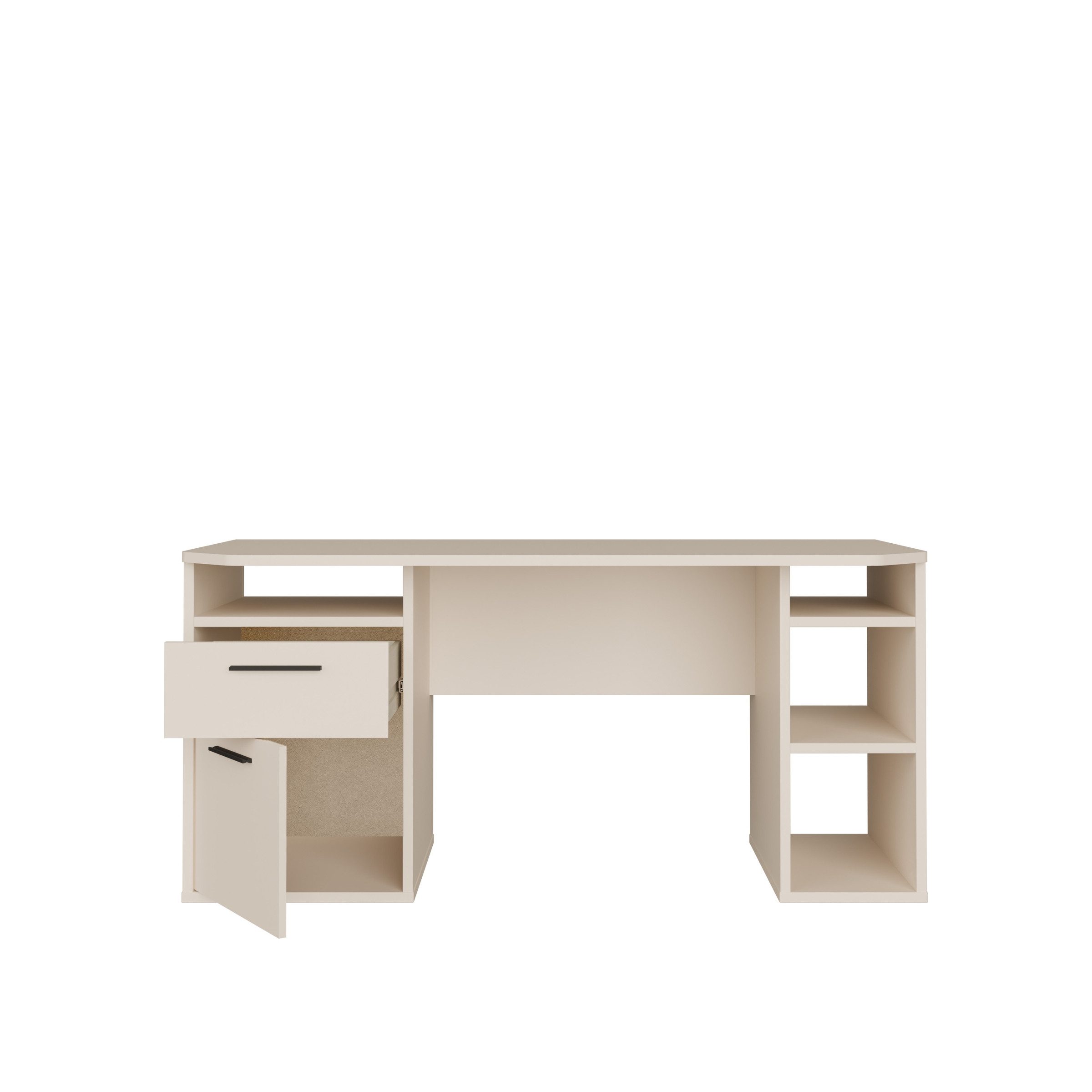 PREISBRECHER Schreibtisch TEZAUR, in sandfarbig - 160x75,7x72cm (BxHxT)