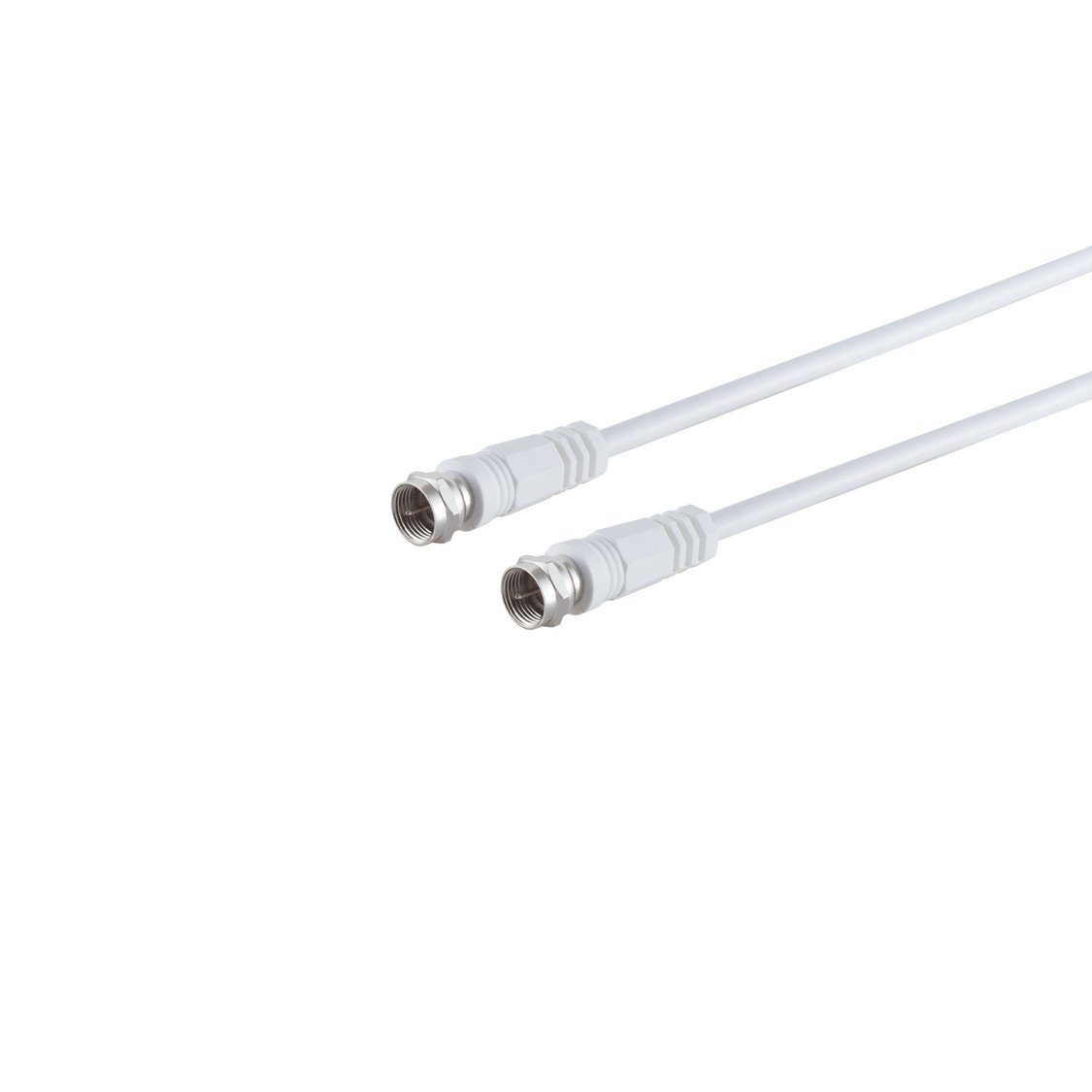 Kabelbude.eu F-Stecker - F-Stecker, >80 dB, weiß, 1,5m SAT-Kabel, (150,00 cm)