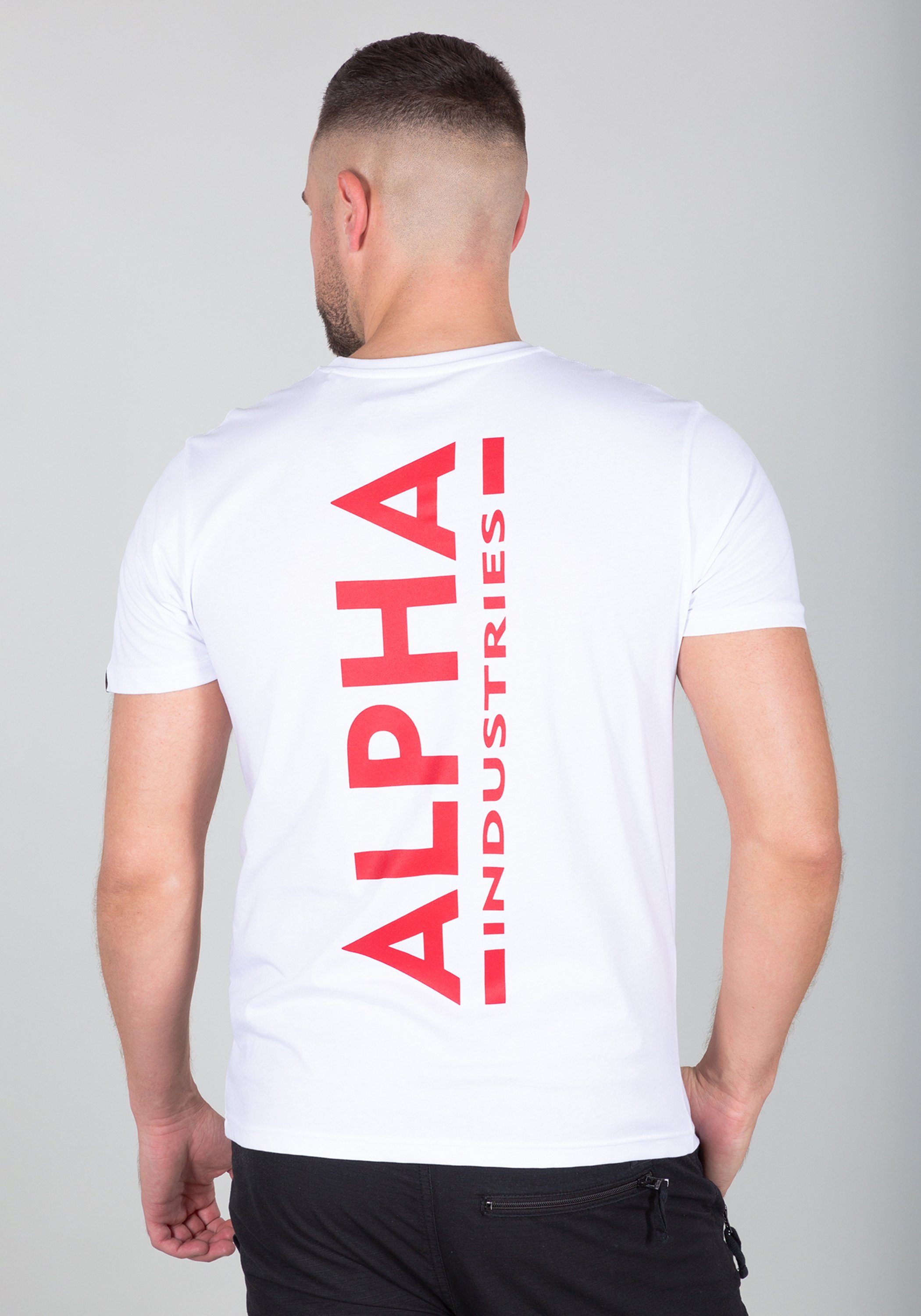 Alpha Industries T-Shirt Alpha Industries T-Shirts Backprint white/red T - Men