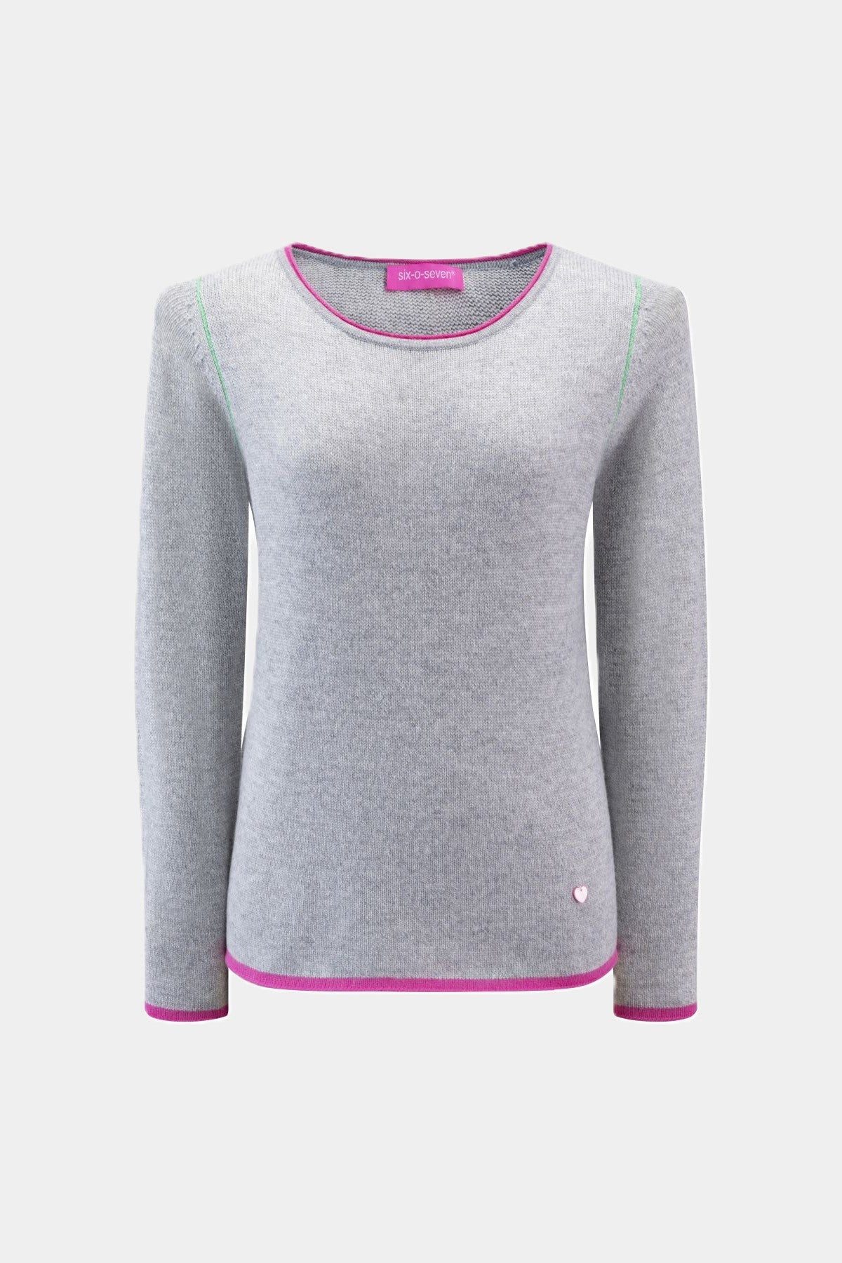 six-o-seven Strickpullover Strickpullover mit pinken Akzenten günstig online kaufen
