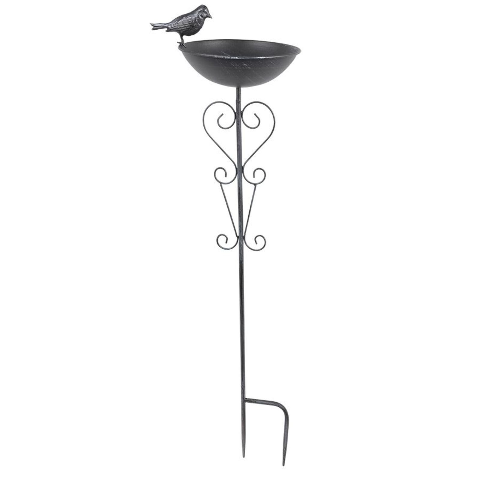 BURI Gartenstecker Metall Gartenstecker Vogeltränke Vogelbad Wasserstelle Futterschale