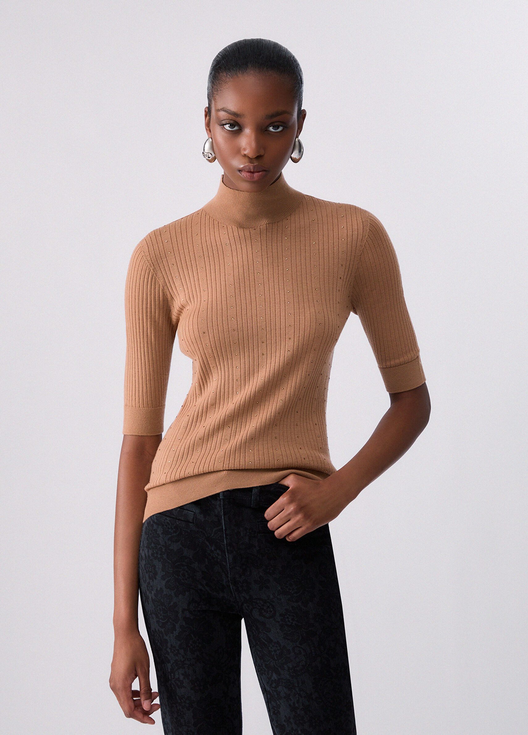 Liu Jo T-Shirt MAGLIA M/C COSTINE E STRASS - Wolltop - Damen Top