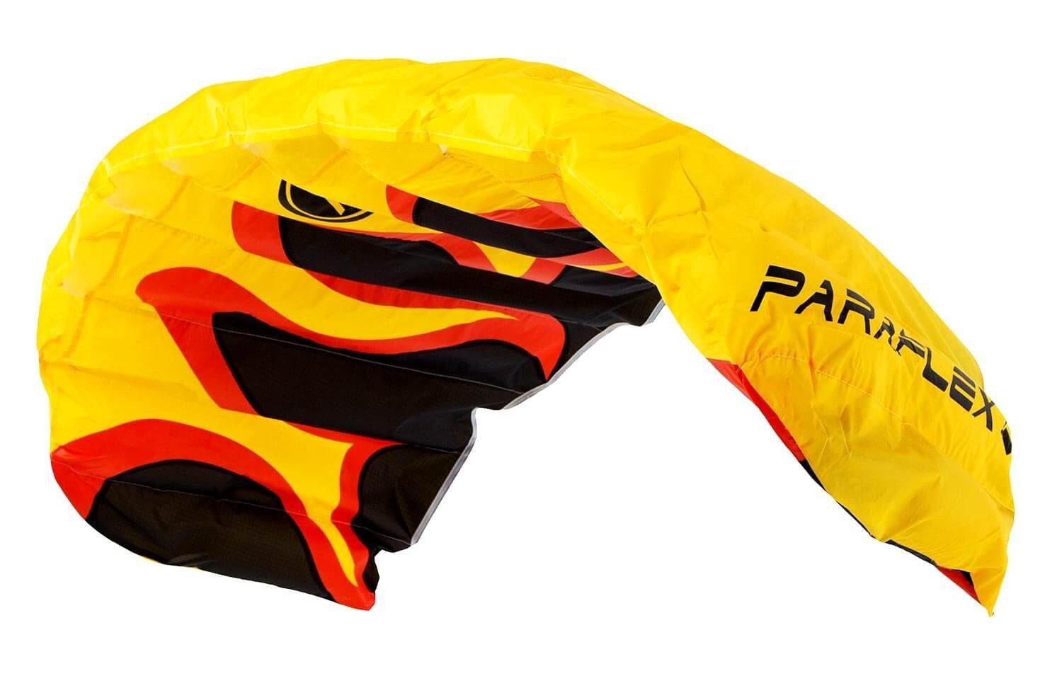 Wolkenstürmer Kite Paraflex Basic 1.7 Lenkmatte in vielen Farben - Ready to Fly 170 cm, (2-Leiner Parafoil Drachen Outdoor Flugset mit 25 m Leinen, 1-tlg), Flame Ready to Fly Stunt Kite für Einsteiger (Flamme) + ab 6 Jahren