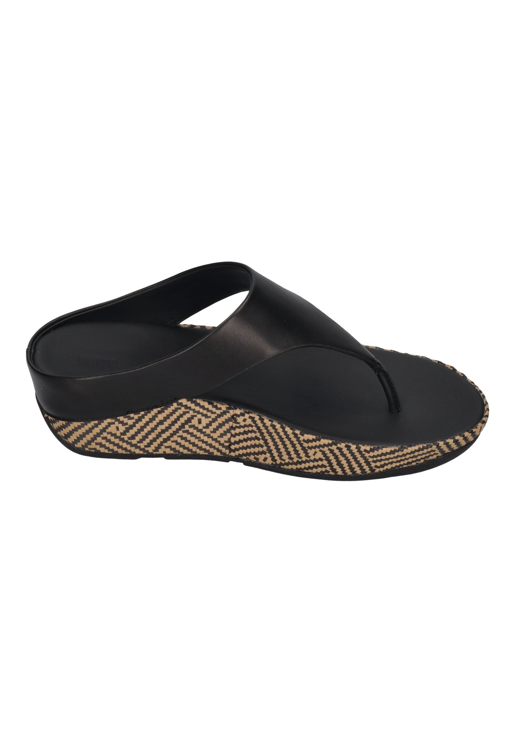 Fitflop LULU LUX GRAPHIC-WEAVE LEATHER TOE-POST SANDALS Zehentrenner Black – Bild 4 von 5