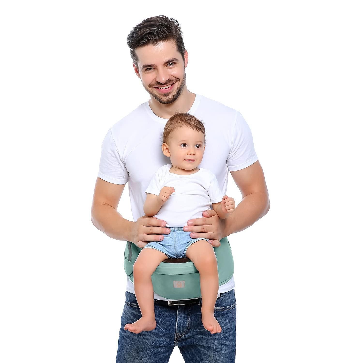 LuxusKollektion Babytrage Hüftsitz Baby 4 Tragepositionen 0 36 Monate 3-Hellblau