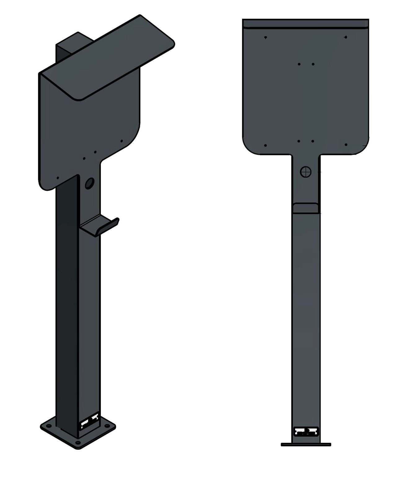 Elektroauto-Ladestation-Halterung Ladesäule passend für cFos Power Brain Wallbox mit Dach, Stän...