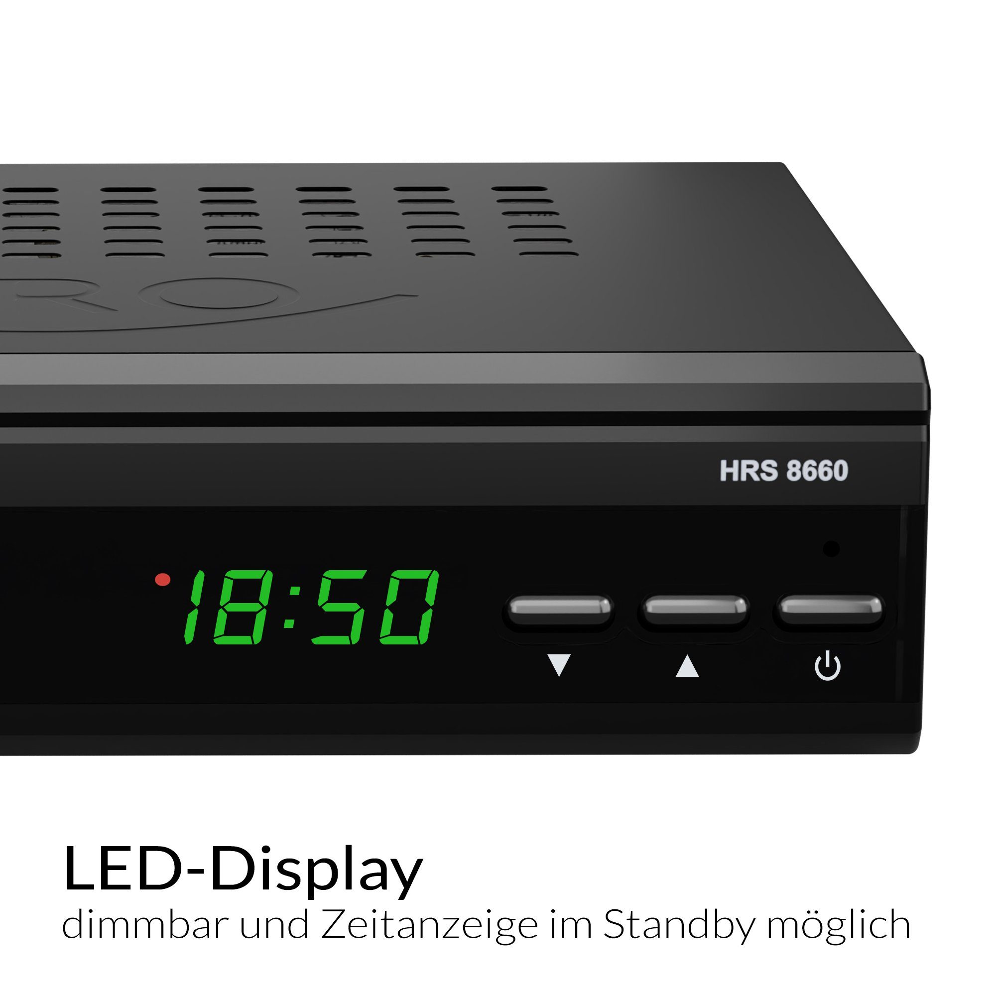 8660 HD LED-Display, einfache Timeshift, PVR-Ready, SAT-Receiver HRS Installation, Xoro