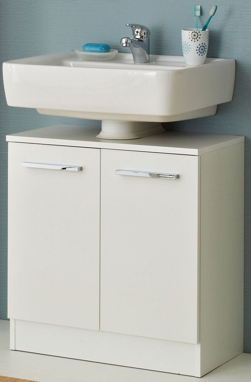 PELIPAL Waschbeckenunterschrank TRIER, Spanplatte 62 cm, 2 x glänzend, beschichtete Badmöbel, 60 Melaminharz mit matt, Weiß x Türen, Material: Weiß 33