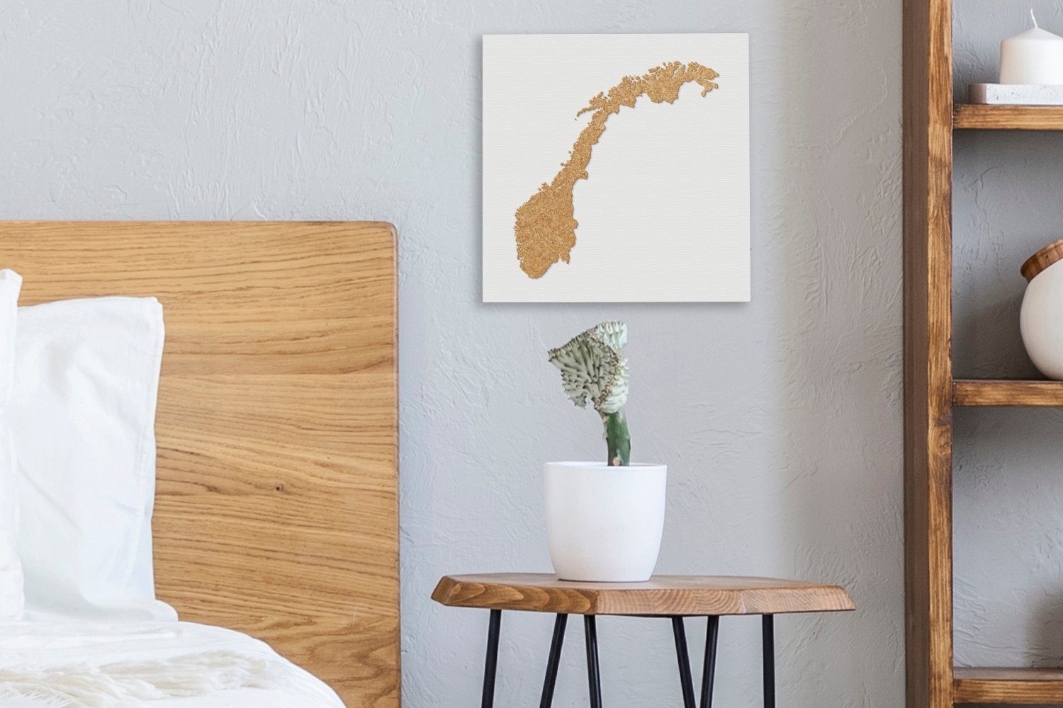 Illustration von Leinwand Leinwandbild Wohnzimmer Kork, in Norwegen Schlafzimmer für (1 OneMillionCanvasses® St), Bilder