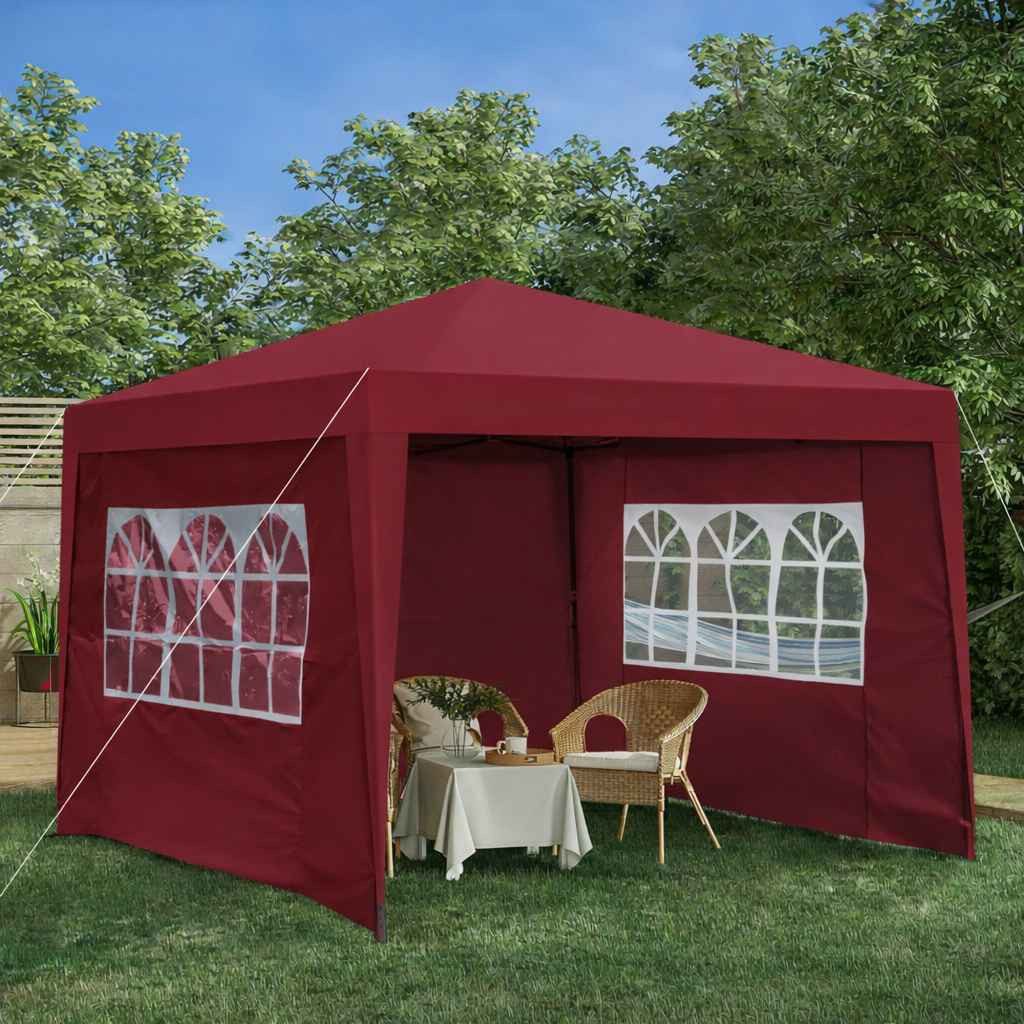 BBG Faltpavillon 3x3 m Faltpavillon wasserdicht mit 4 Seitenwänden & Sandsäcken, mit 4 Seitenteilen, stabiler Stahlrahmen, UV50+, winterfest, faltbar, Partyzelt