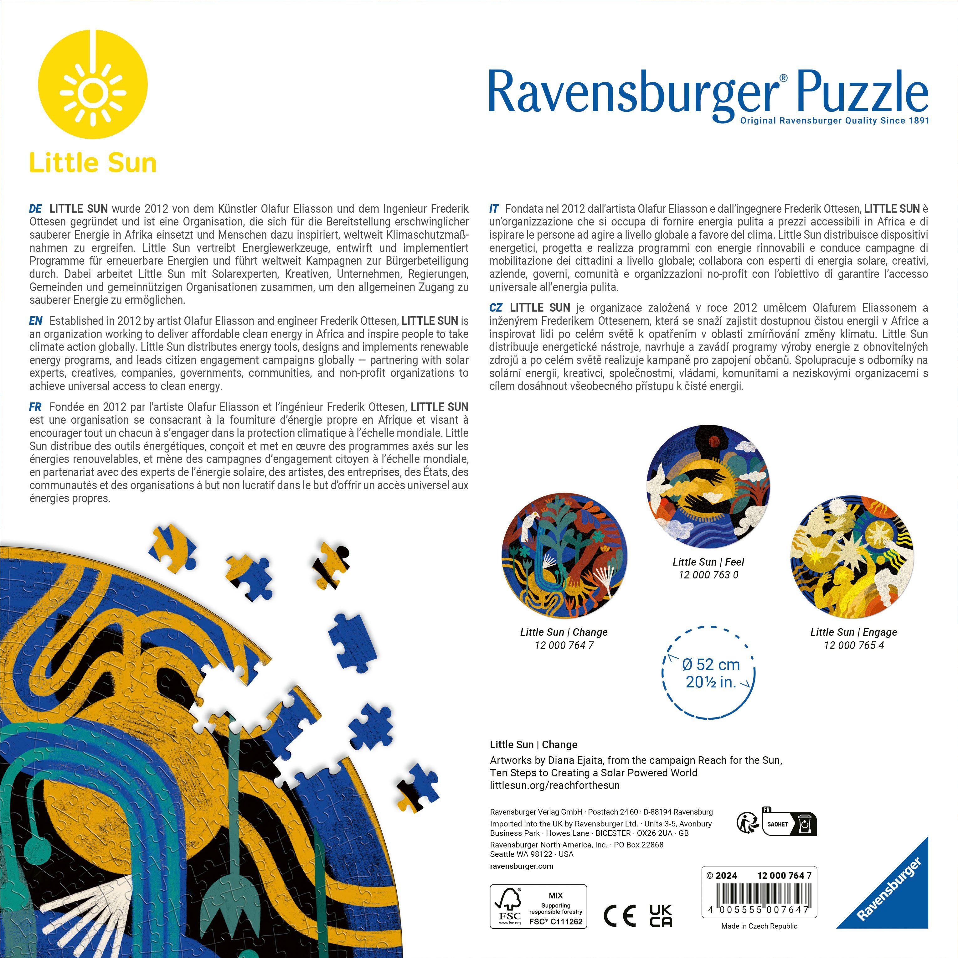 Ravensburger Puzzle Little Sun Change, 500 Puzzleteile, Made in Europe