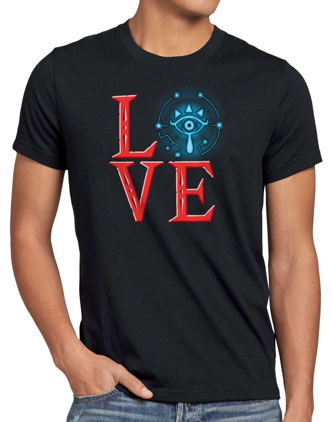 style3 Print-Shirt Herren T-Shirt Triforce Love wild switch the breath of snes zelda ocarina link sheikah