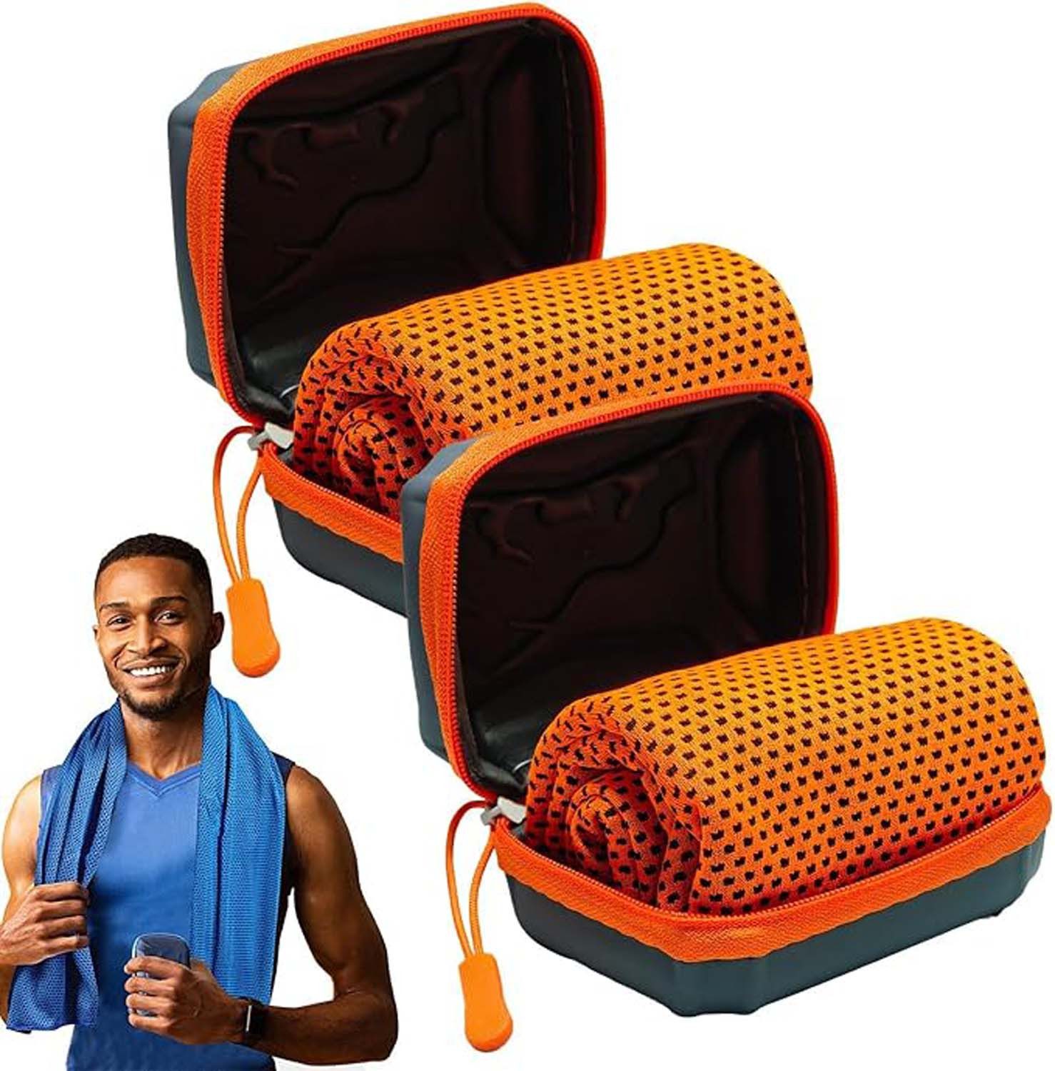 nsihing Sporthandtuch 2 Pack Kühltuch Mit Aufbewahrungsbox, 80x30cm Handtuch, (2-St)